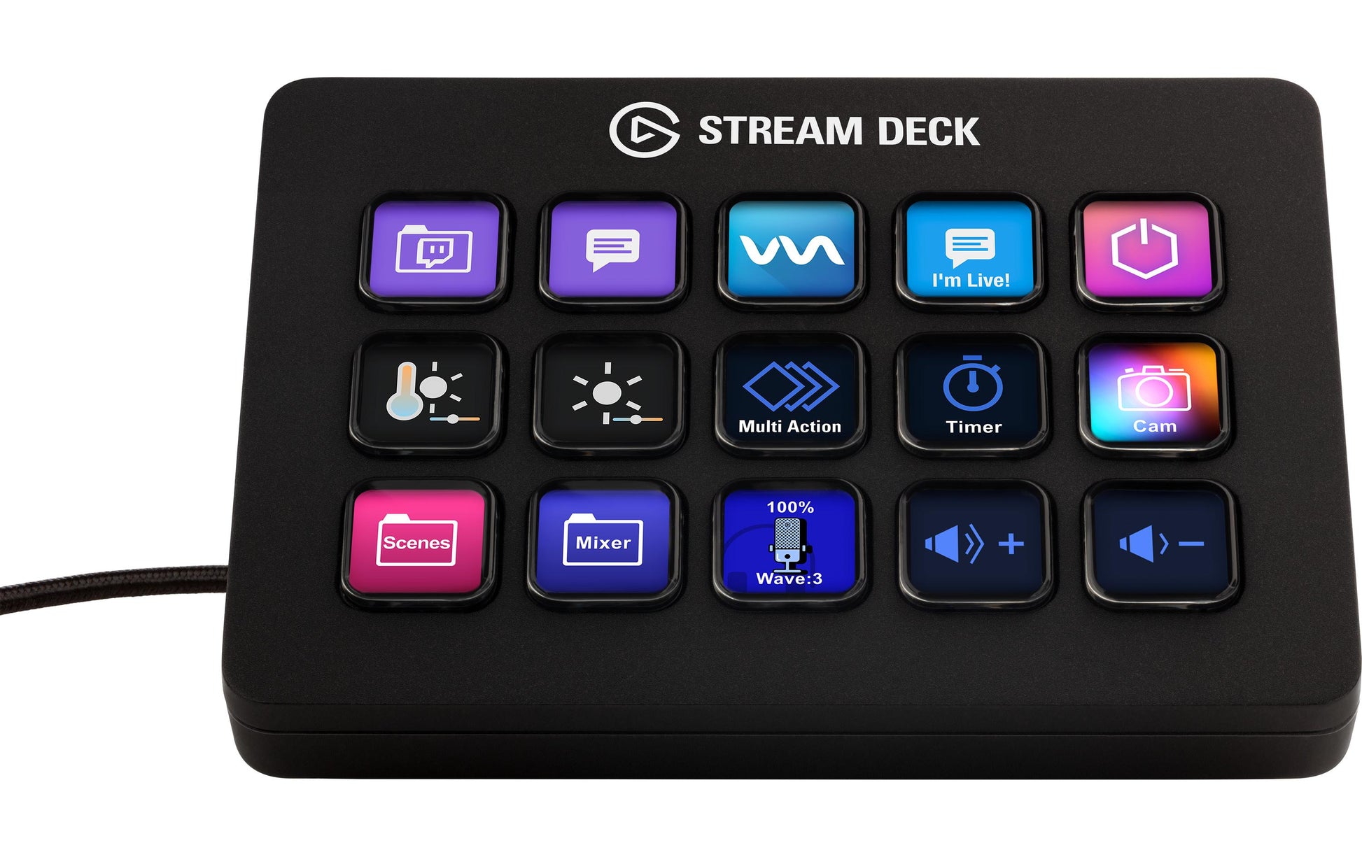Elgato Stream Deck MK.2 – Keypad-Steuerpult – 15 Tasten, LCD-Tasten – kabelgebunden, USB-C – schwarz
