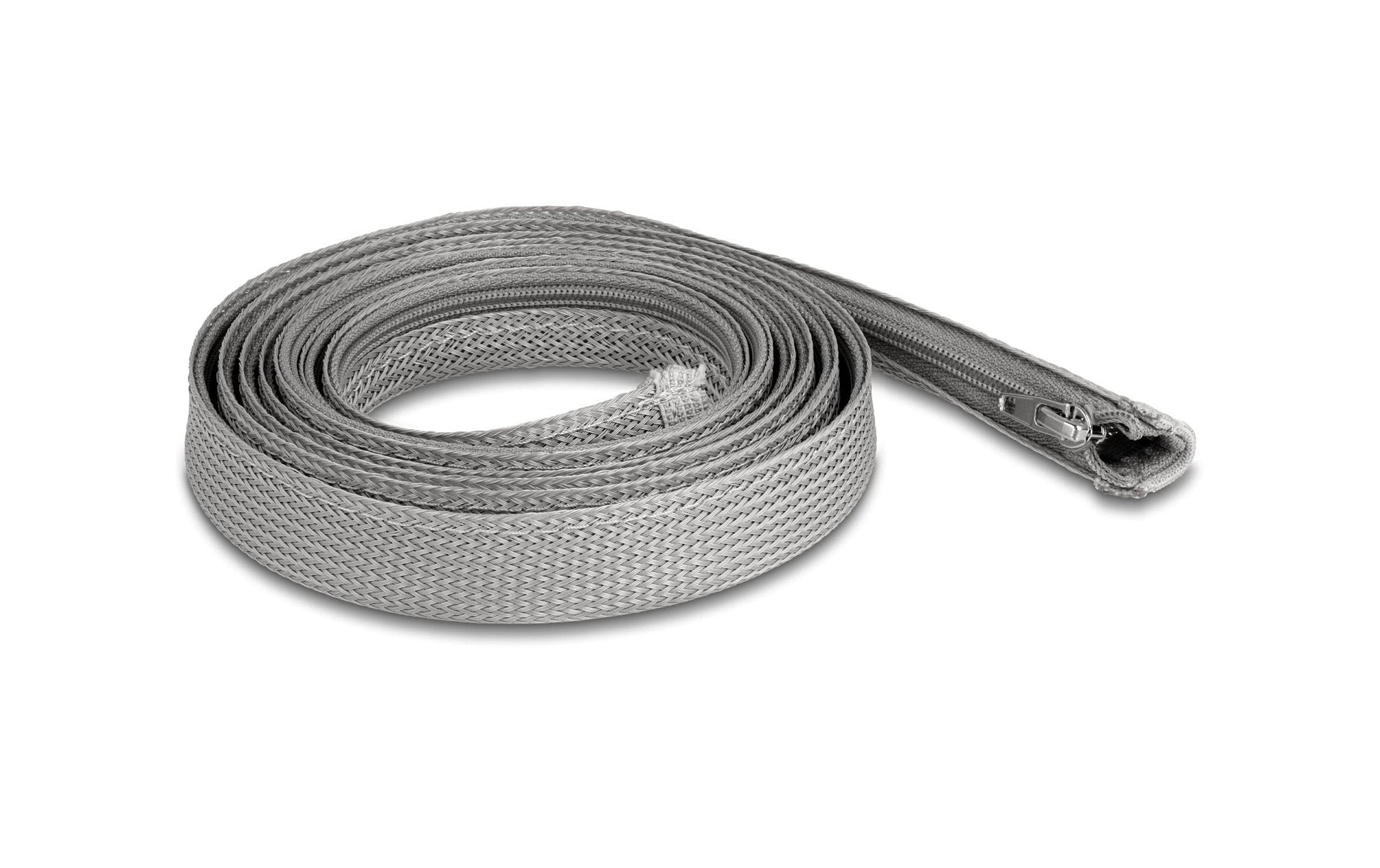 DeLOCK Kabelschlauch, Ø 20 mm × 2 m, wiederverwendbar, Reissverschluss – grau