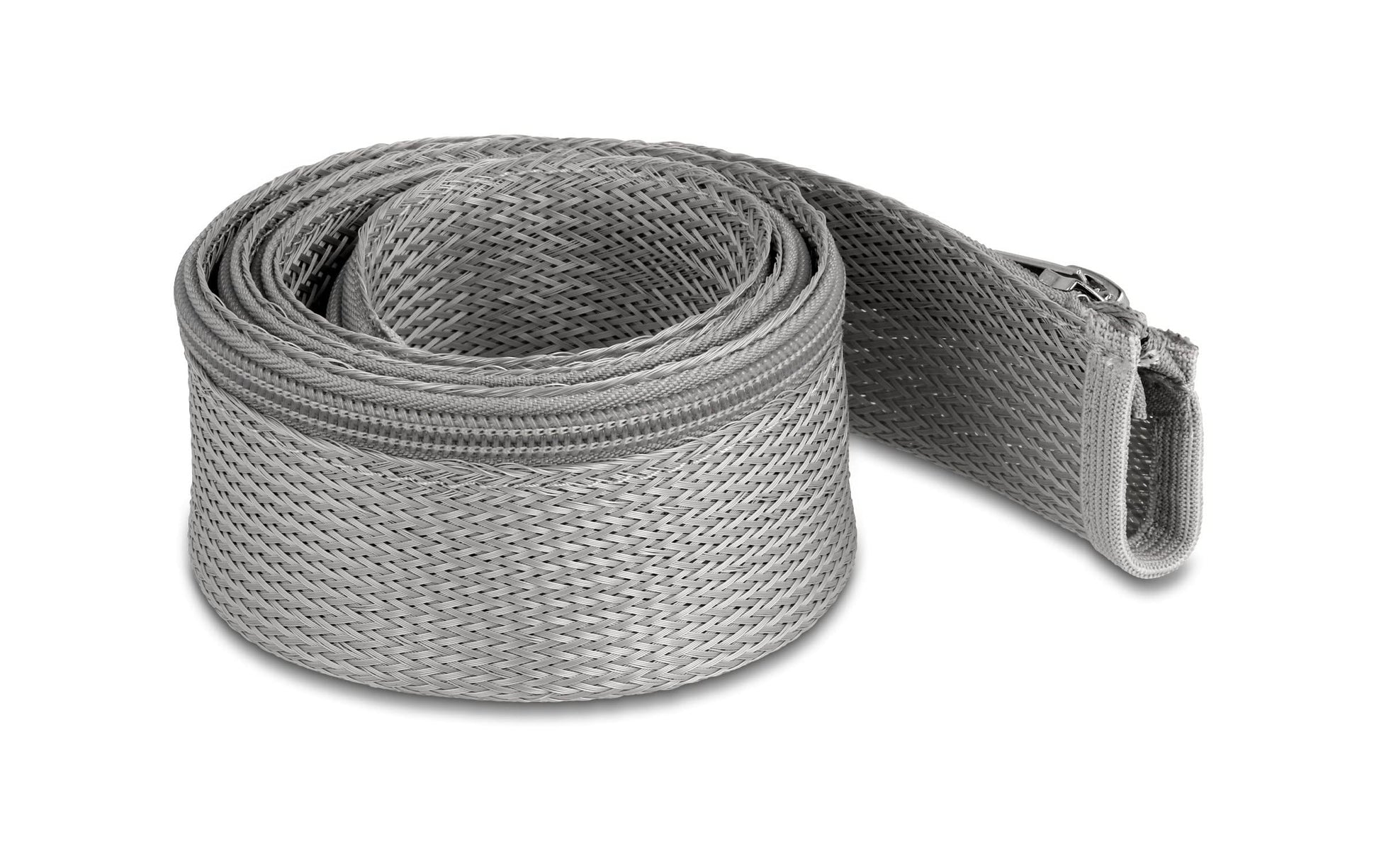DeLOCK Kabelschlauch, Ø 50 mm × 1 m, Wiederverwendbar, Reissverschluss – Grau