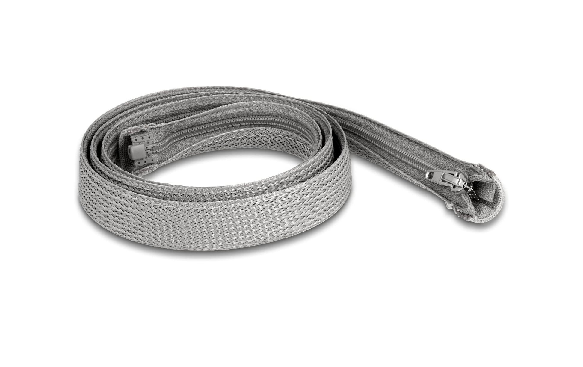 DeLOCK Kabelschlauch, Ø 20 mm × 1 m, mit Reissverschluss, wiederverwendbar, Betriebstemperatur −50–150 °C – grau