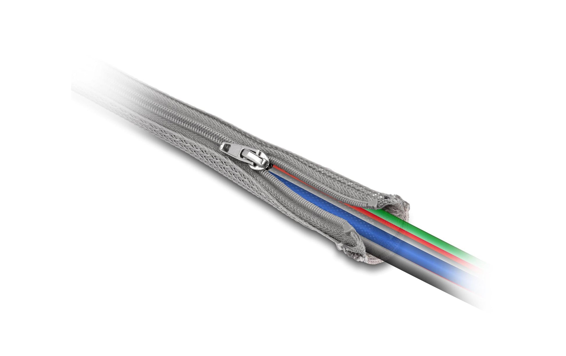 DeLOCK Kabelschlauch, Ø 20 mm × 1 m, mit Reissverschluss, wiederverwendbar, Betriebstemperatur −50–150 °C – grau