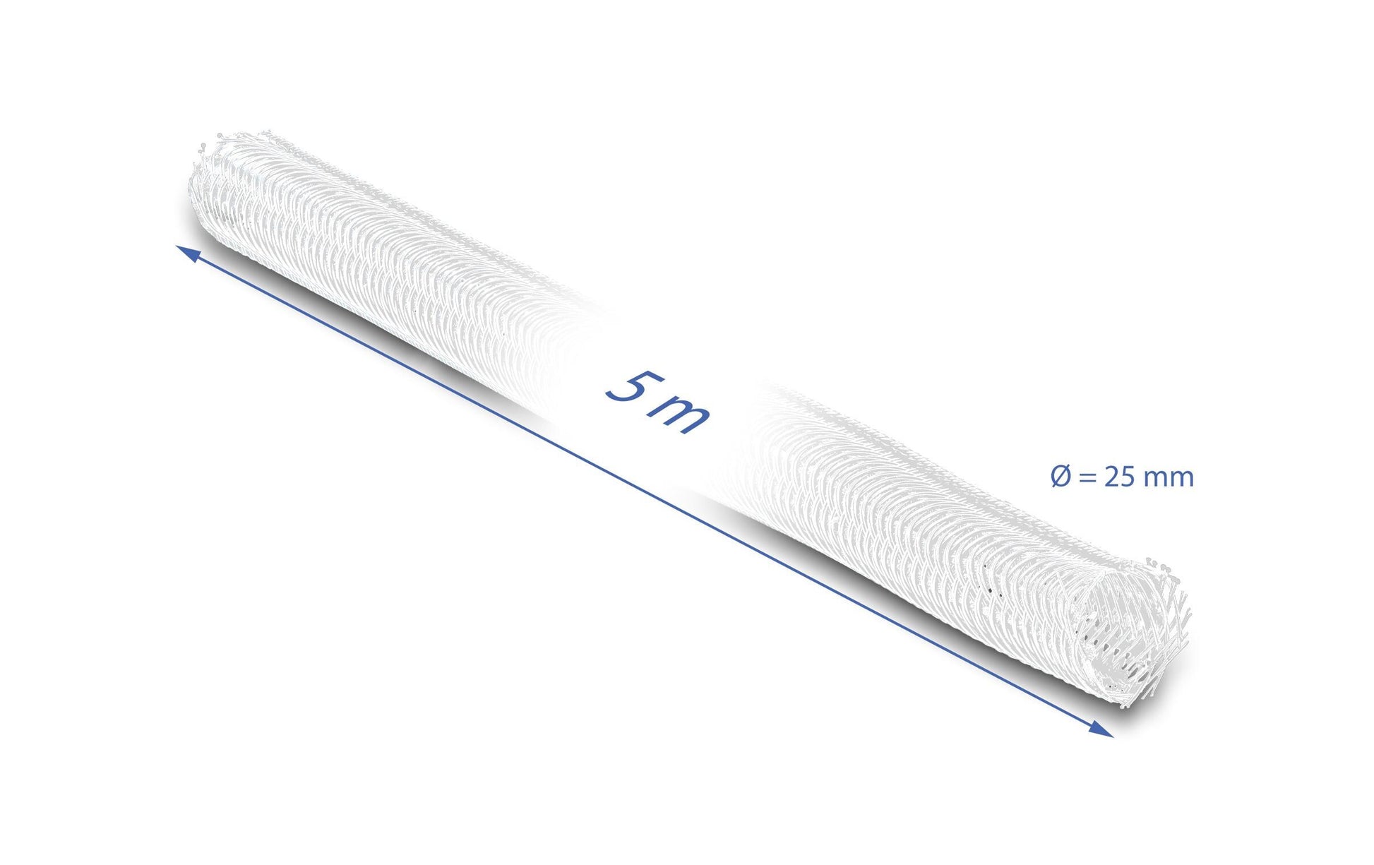 DeLOCK Kabelschlauch Ø 25 mm × 5 m, selbstschliessend, schneidbar, wiederverwendbar – weiss