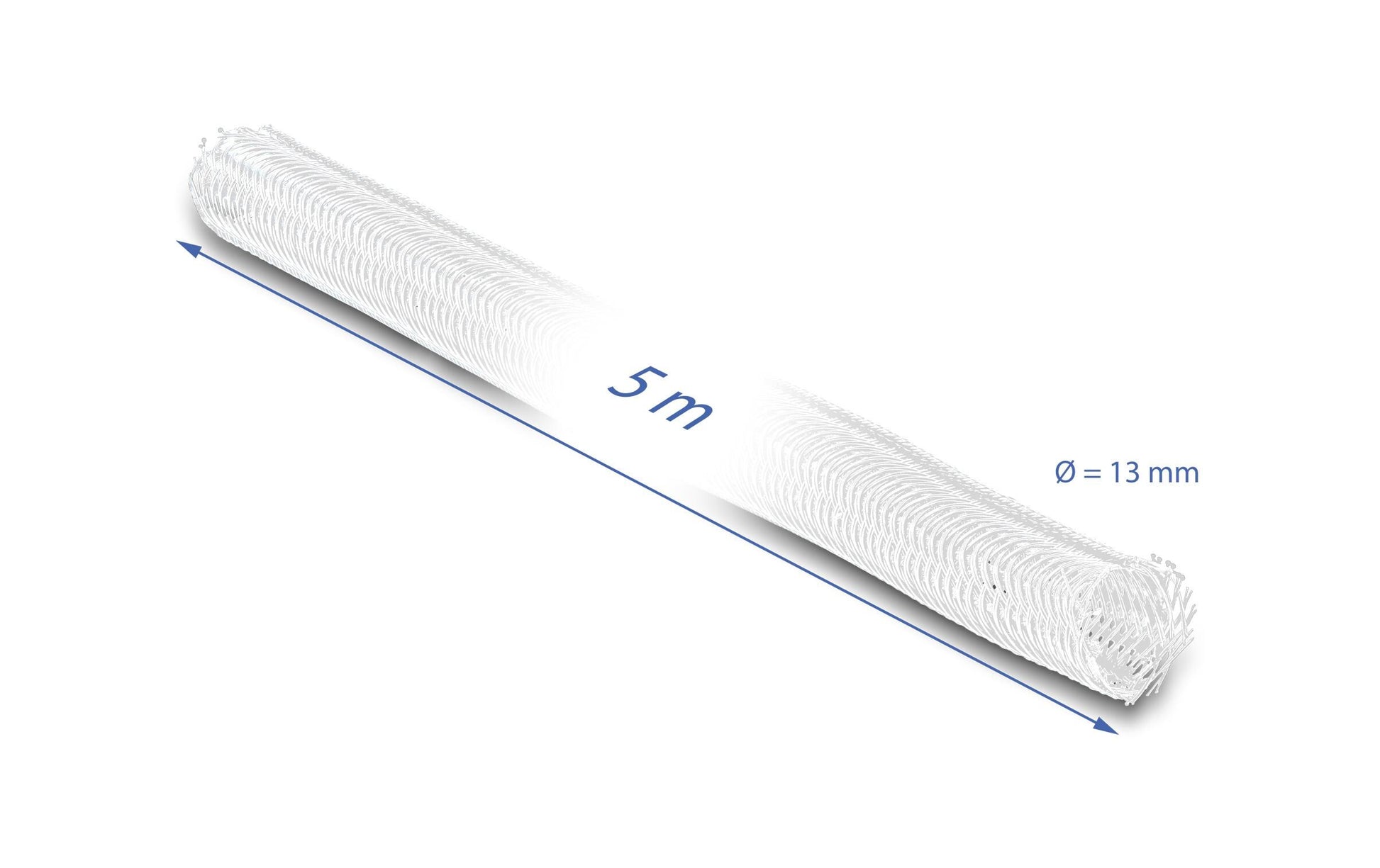 DeLOCK Kabelschlauch, Ø 13 mm, 5 m, selbstschliessend, schneidbar, hitzebeständig – weiss