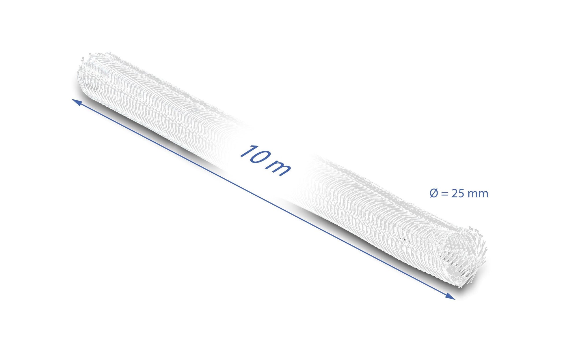 DeLOCK Kabelschlauch, Ø 25 mm × 10 m, selbstschliessend, schneidbar, hitzebeständig – weiss