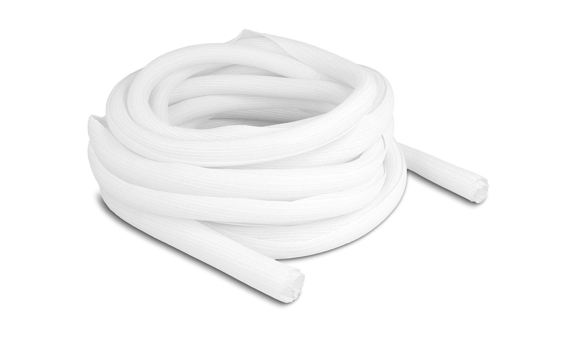 DeLOCK Kabelschlauch Ø 19 mm × 10 m, selbstschliessend, zuschneidbar, hitzebeständig – weiss