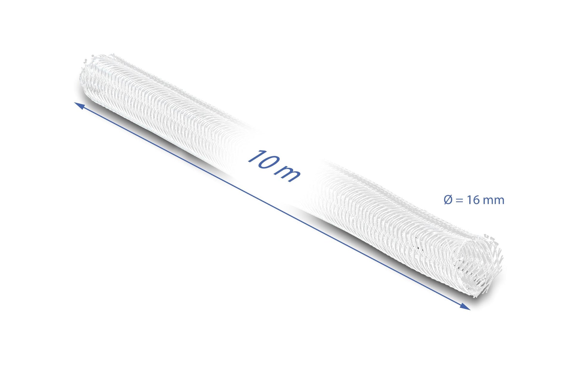 DeLOCK Kabelschlauch, Ø 16 mm × 10 m, wiederverwendbar, selbstschliessend, hitzebeständig – weiss
