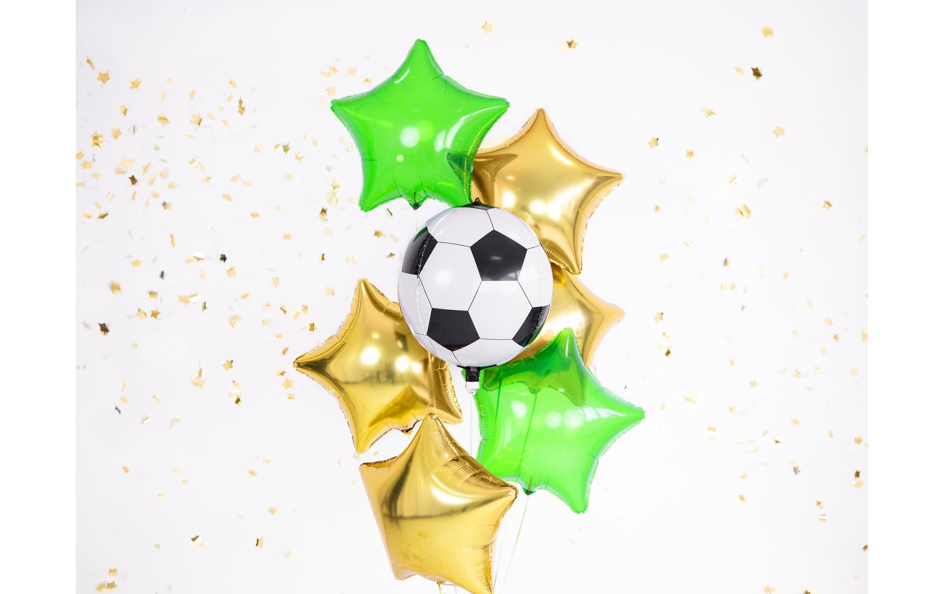PartyDeco Folienballon Fussball – Weiss – Ø 40 cm – Folie – 1 Stk
