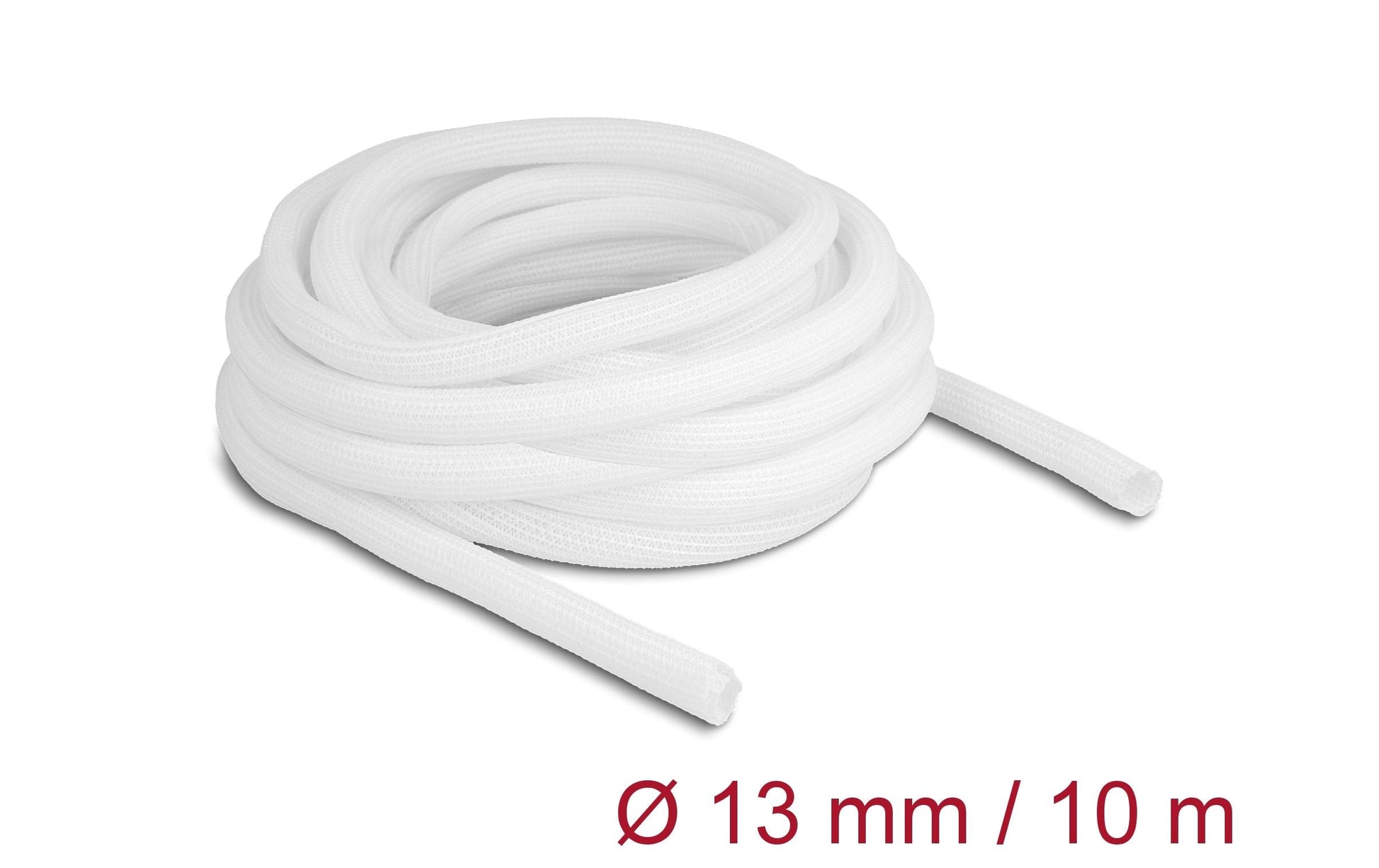 DeLOCK Kabelschlauch – Ø 13 mm – 10 m – Polyester – Weiss, 1 Stk.