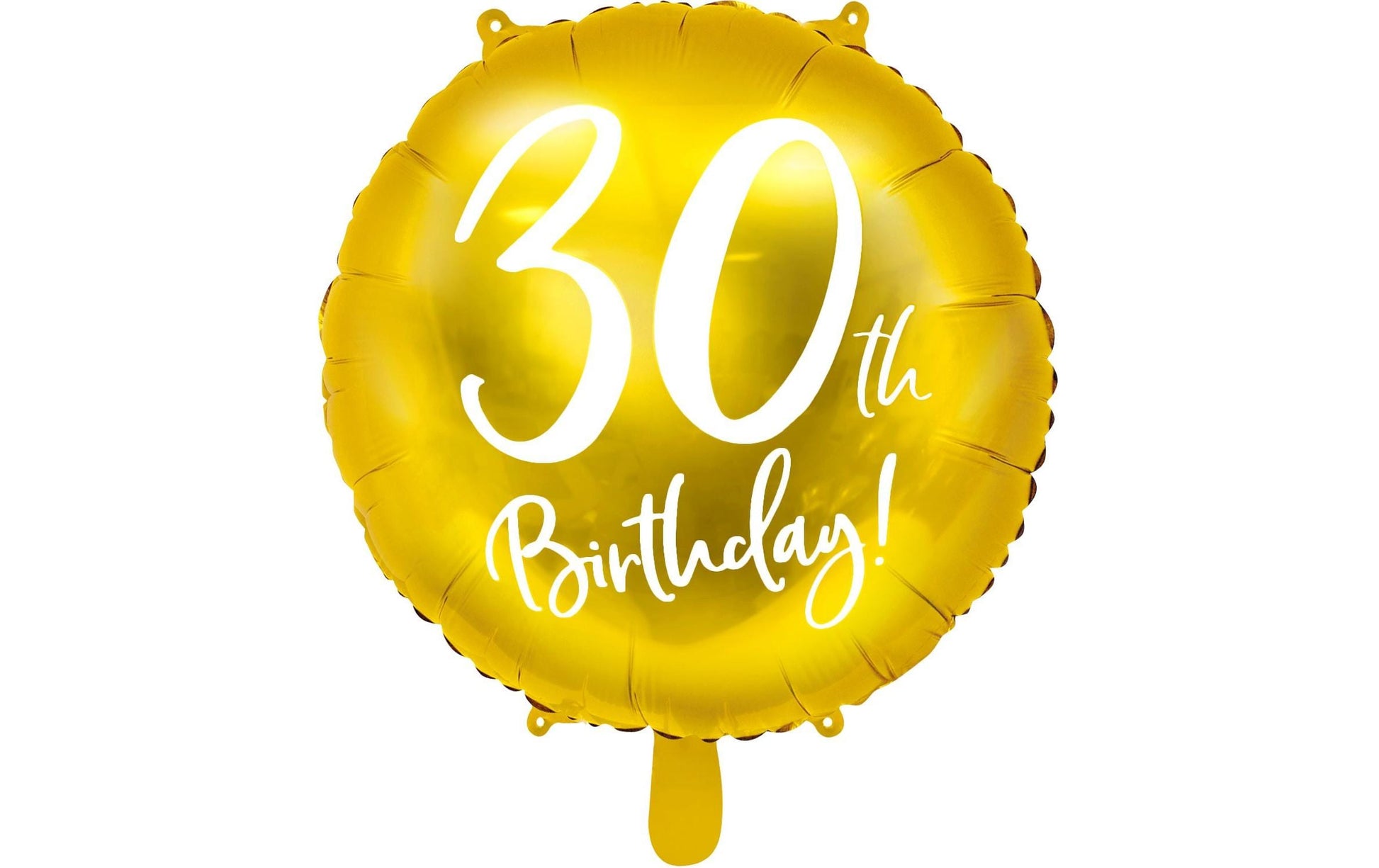 PartyDeco Folienballon Zahl 30 Geburtstag – Gold/Weiss – Ø 45 cm – Folie – 1 Stück