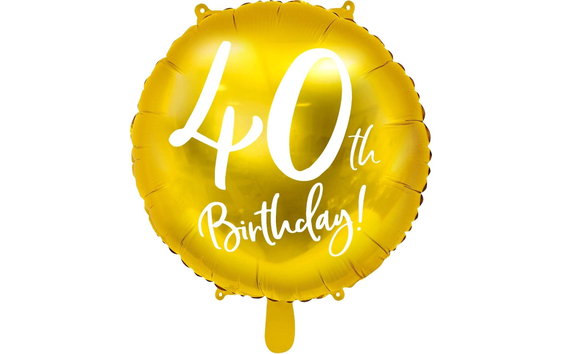 PartyDeco Folienballon Zahl 40 Geburtstag – Gold/Weiss – Ø 45 cm – Folie – 1 Stück