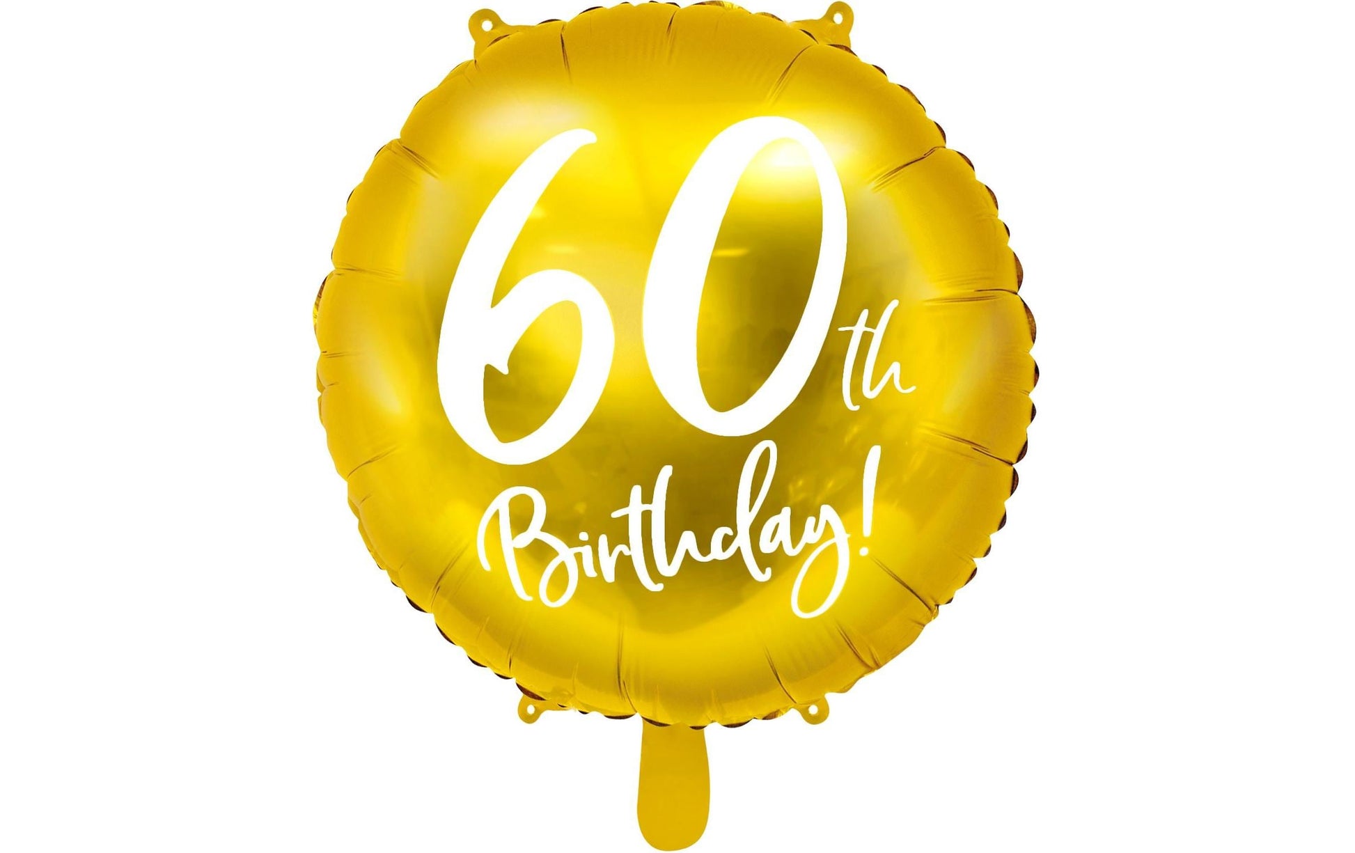 PartyDeco Folienballon Zahl 60 – Gold/Weiss – Ø 45 cm – Folie – 1 Stück