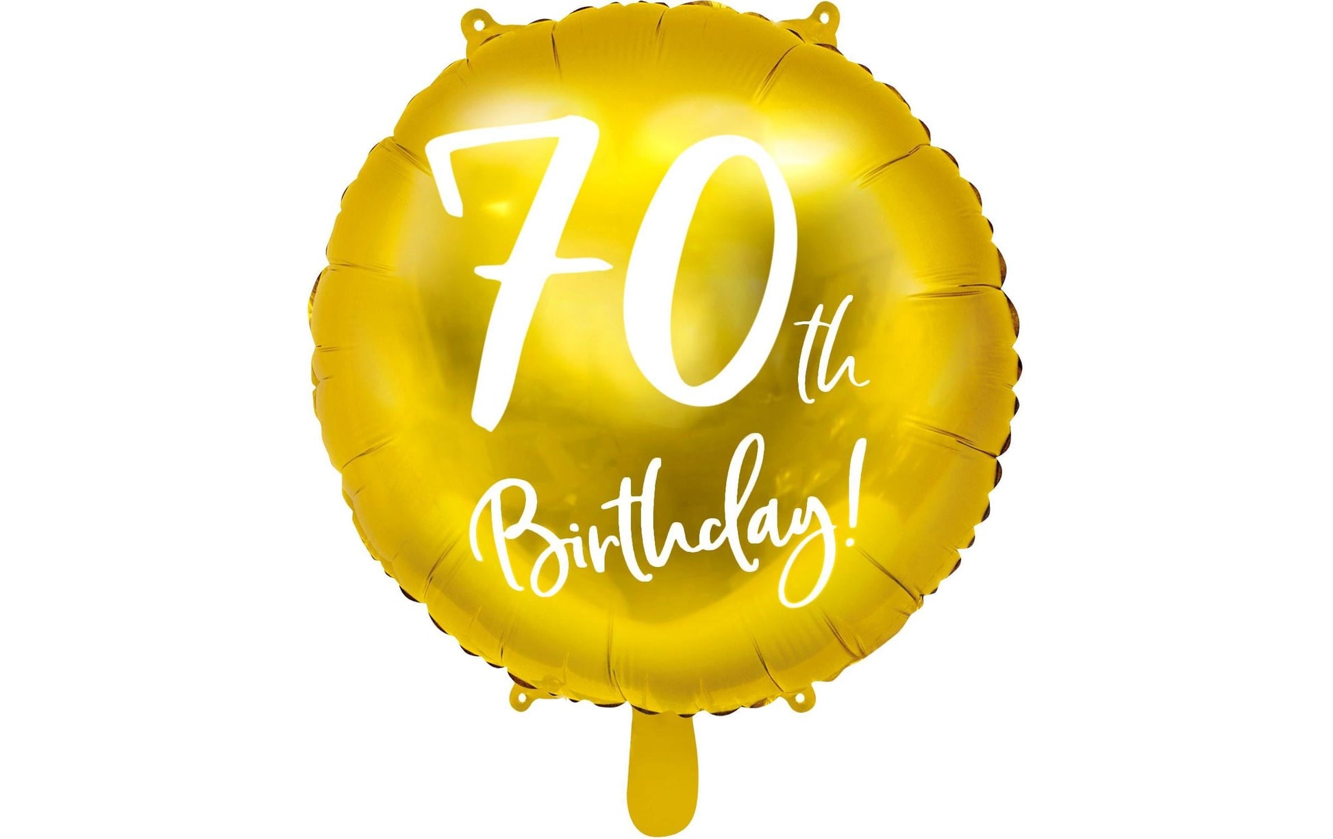 PartyDeco Folienballon Zahl 70 Geburtstag – Gold, Weiss – Ø 45 cm – Folie – 1 Stück