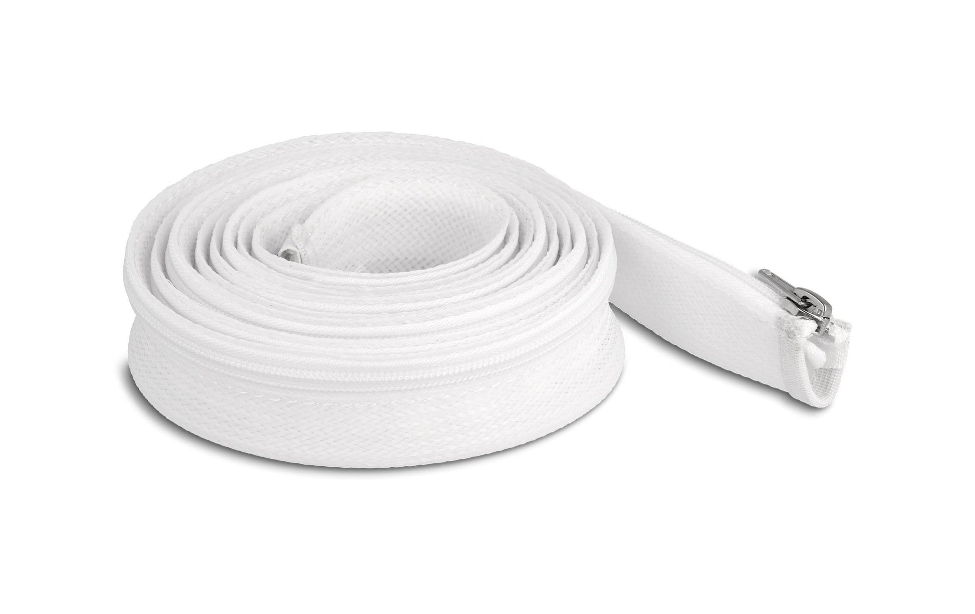 DeLOCK Kabelschlauch, Ø 30 mm × 3 m, mit Reissverschluss, wiederverwendbar – Weiss
