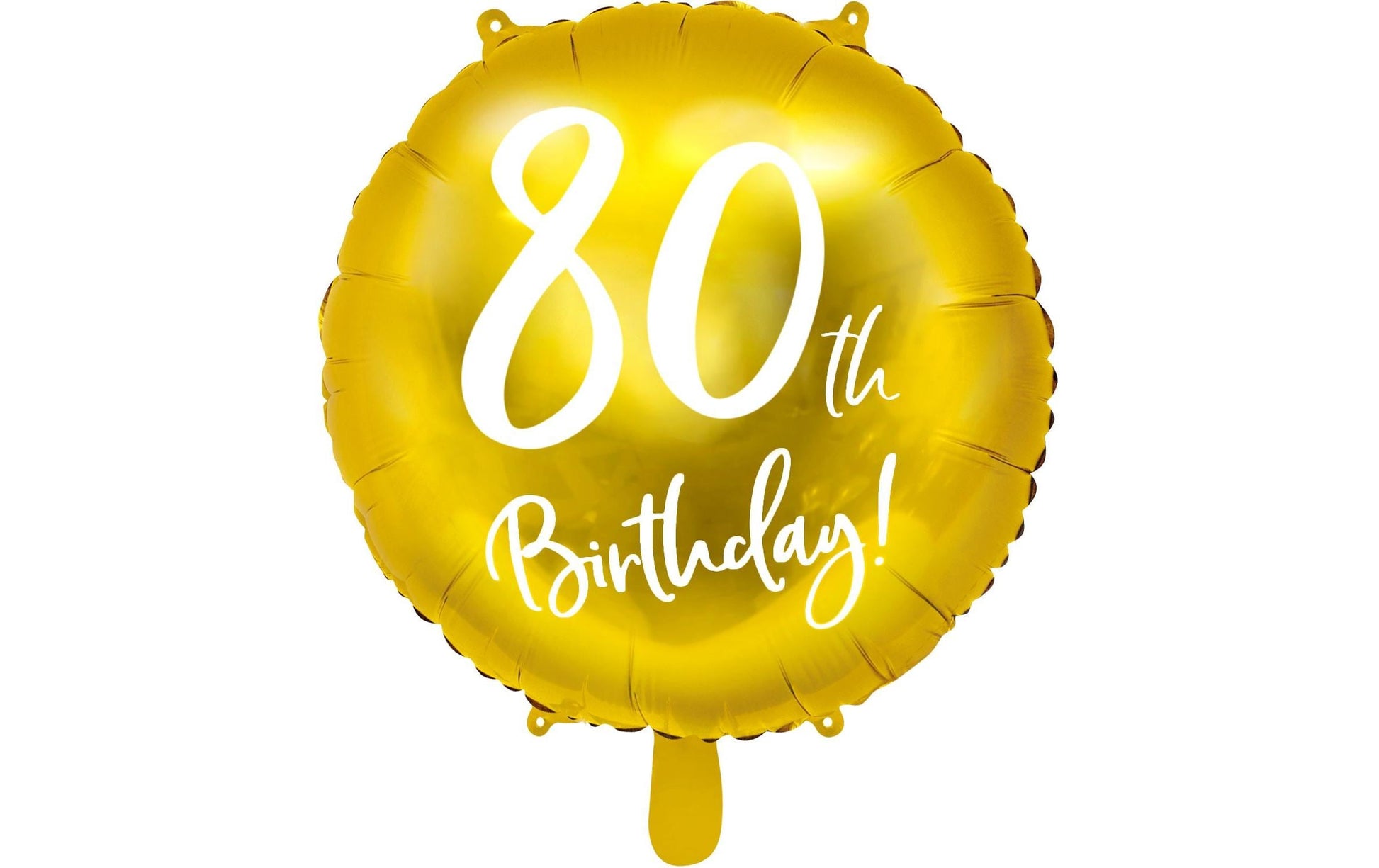 PartyDeco Folienballon Zahl 80 – Gold/Weiss – Ø 45 cm – Folie – 1 Stück – mit Helium befüllbar
