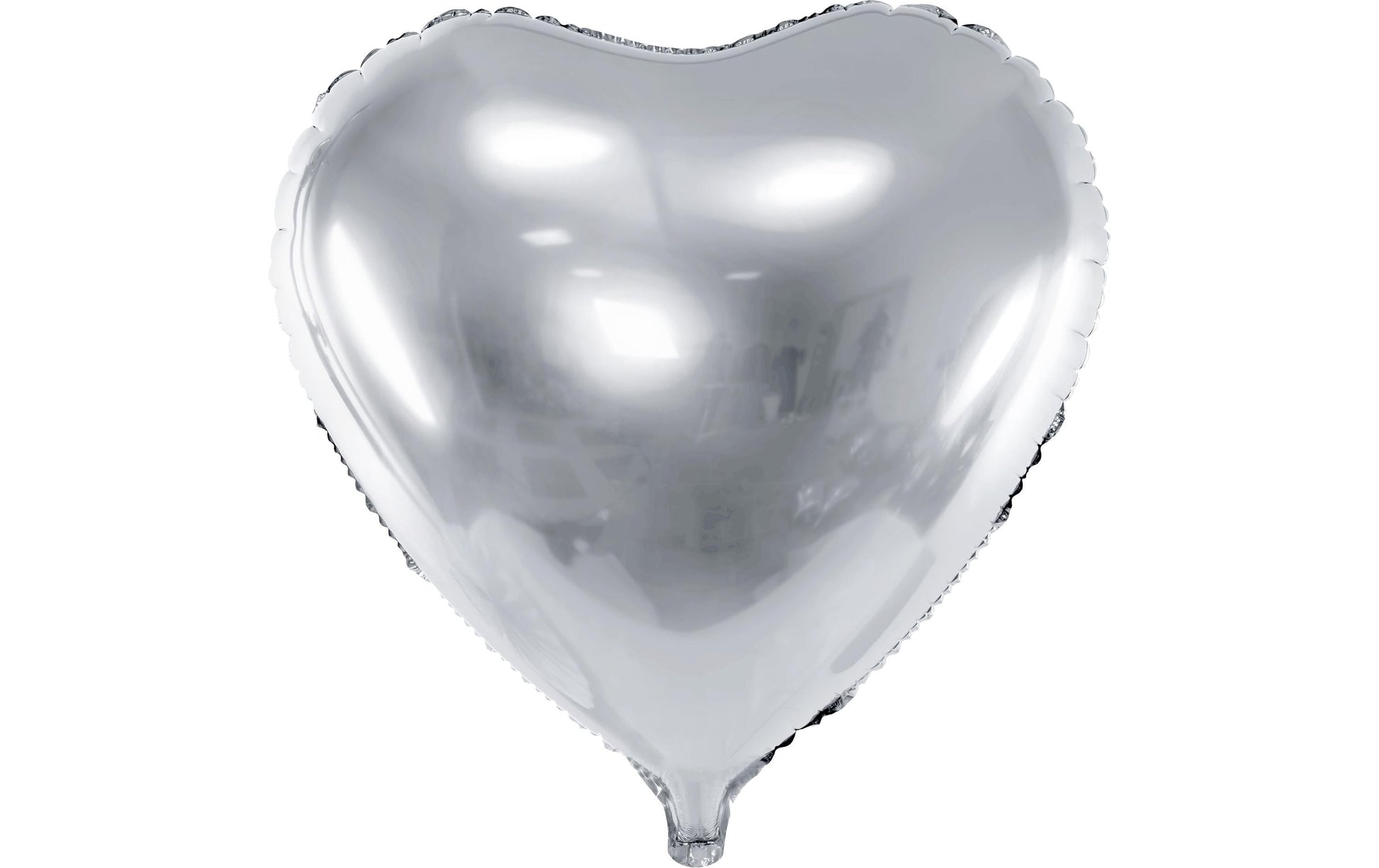 PartyDeco Folienballon Herz – Silber – Ø 61 cm – Folie – 1 Stück – mit Helium befüllbar
