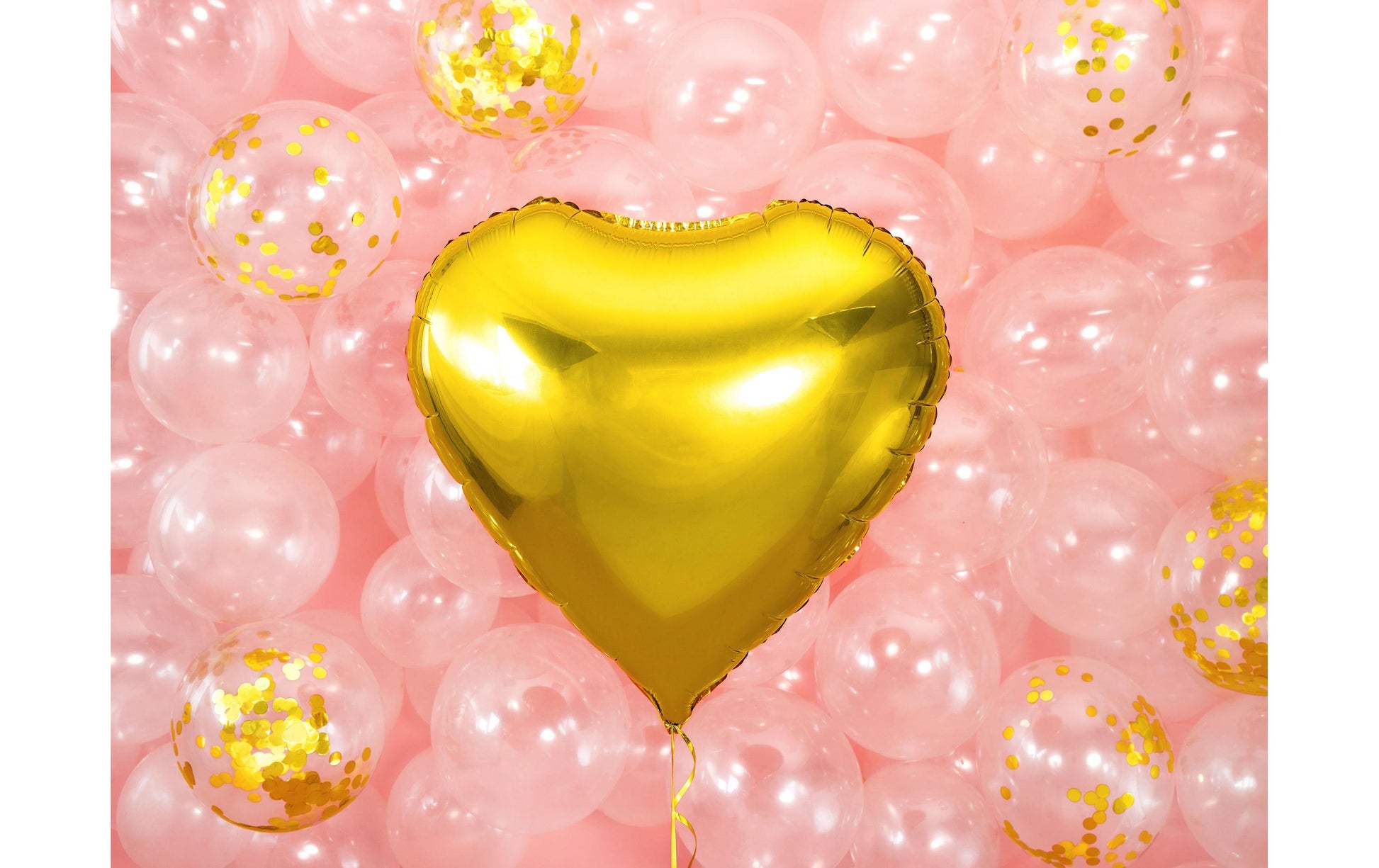 PartyDeco Folienballon Herz – Gold – Ø 61 cm – Folie – 1 Stk – mit Helium befüllbar