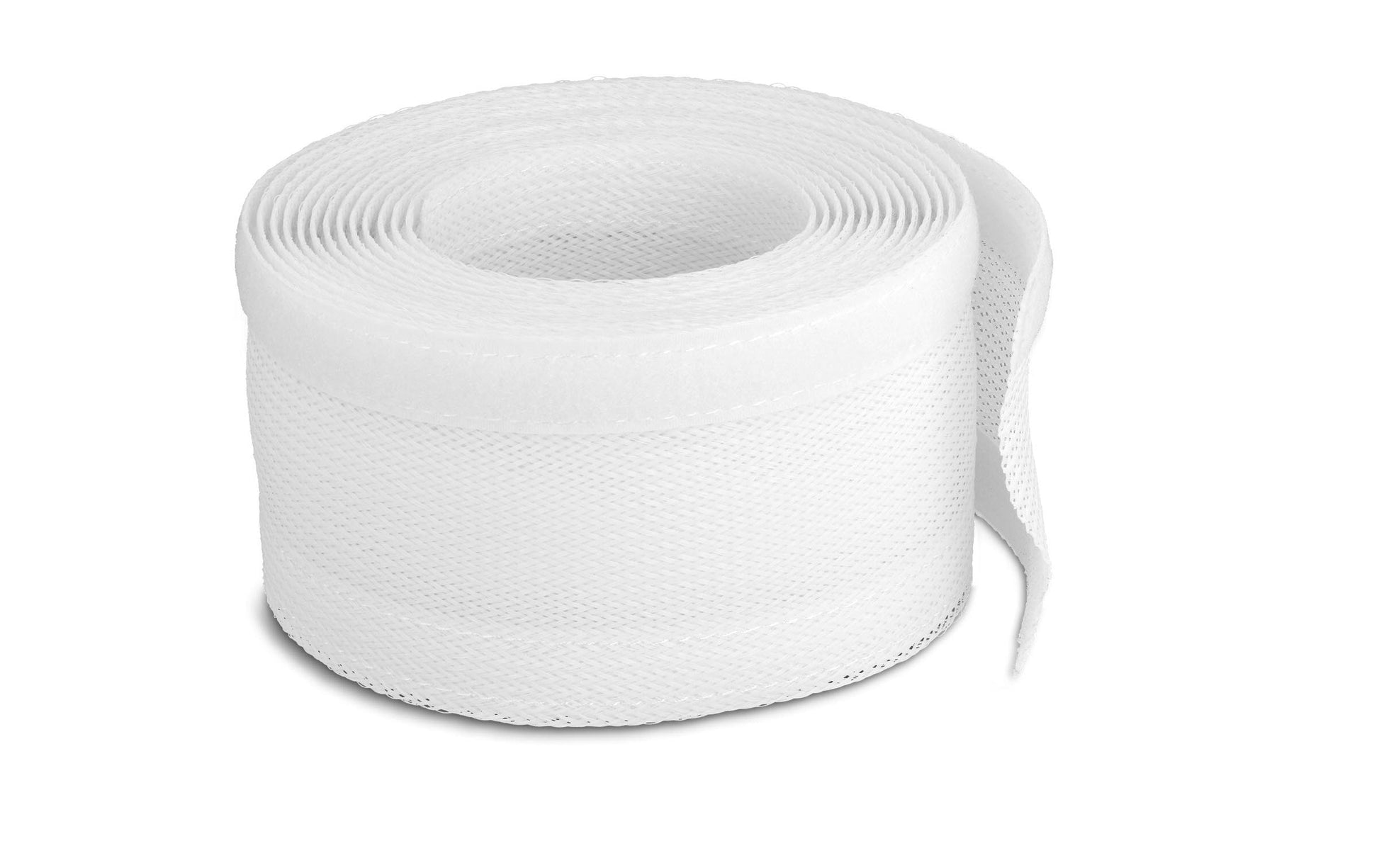 DeLOCK Kabelschlauch – 32 mm × 5,00 m, Polyester, Weiss, Klettverschluss, wiederverwendbar, 1er-Pack