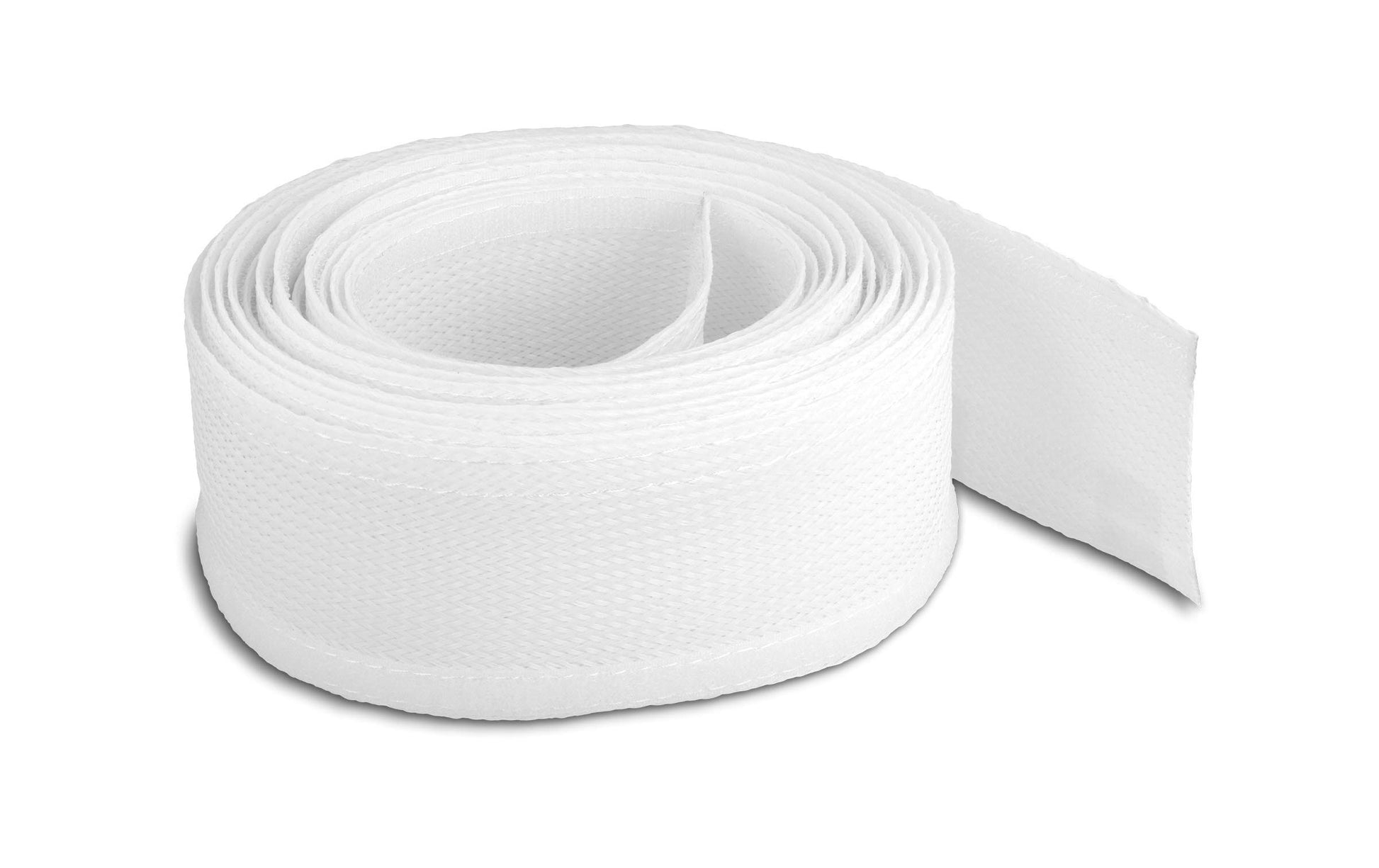 DeLOCK Kabelschlauch, Ø 19 mm × 5 m, Polyester, Zuschneidbar, Klettverschluss – Weiss