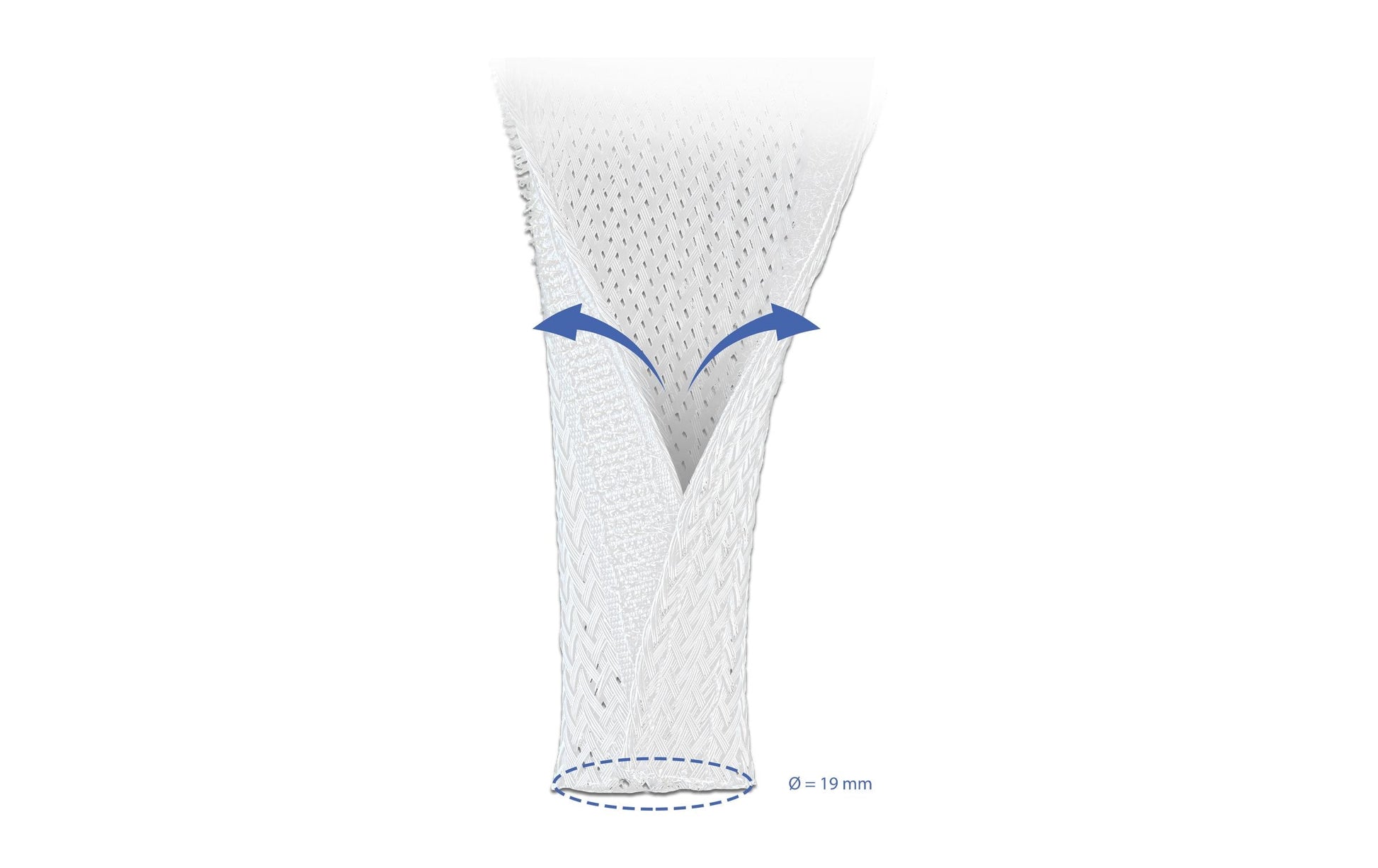 DeLOCK Kabelschlauch, Ø 19 mm × 10 m, wiederverwendbar, Klettverschluss – weiss