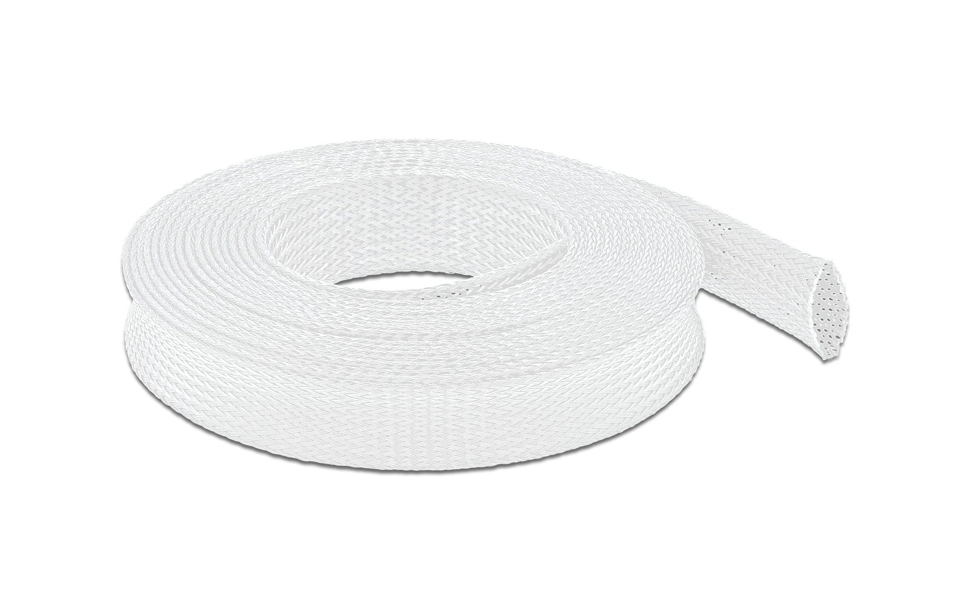 DeLOCK Kabelschlauch – Ø 25 mm – 10 m – Polyester – Weiss, zuschneidbar