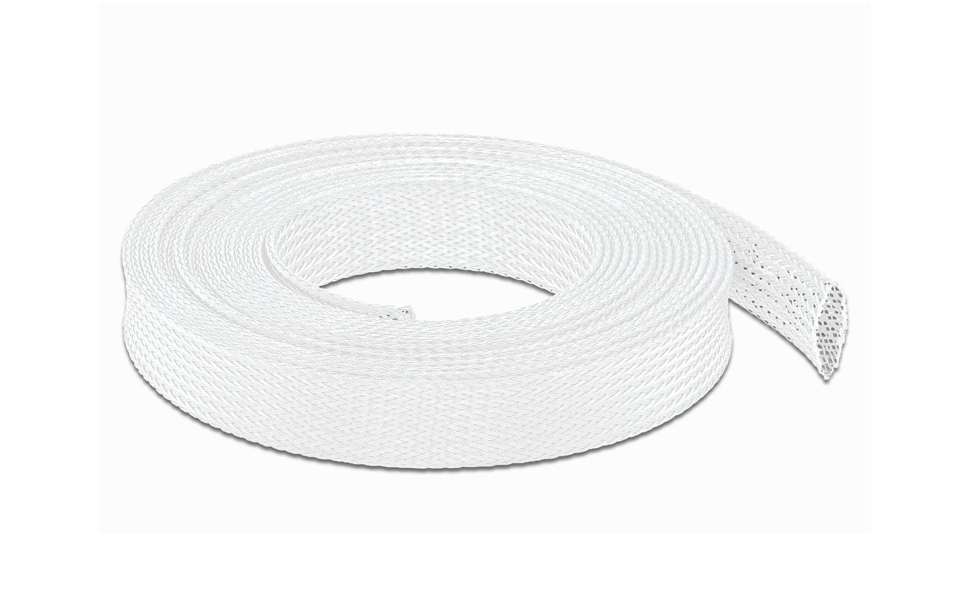 DeLOCK Kabelschlauch – Ø 14–30 mm – 10 m – Polyester – Weiss