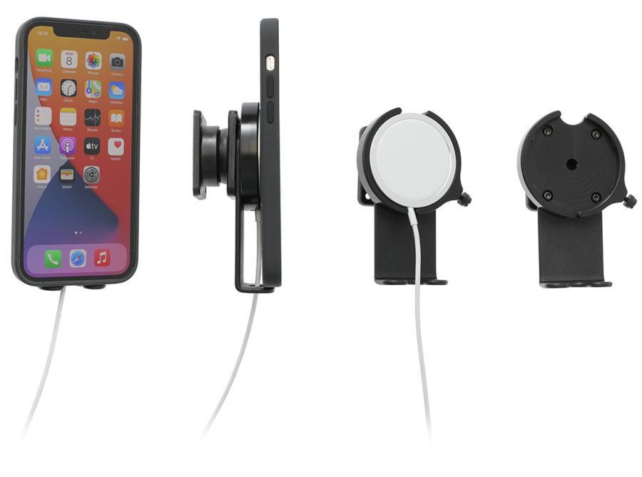 Brodit Auto-Halterung, Schraubbefestigung, 360° drehbar, neigbar – für iPhone 12–13 (MagSafe) – Schwarz