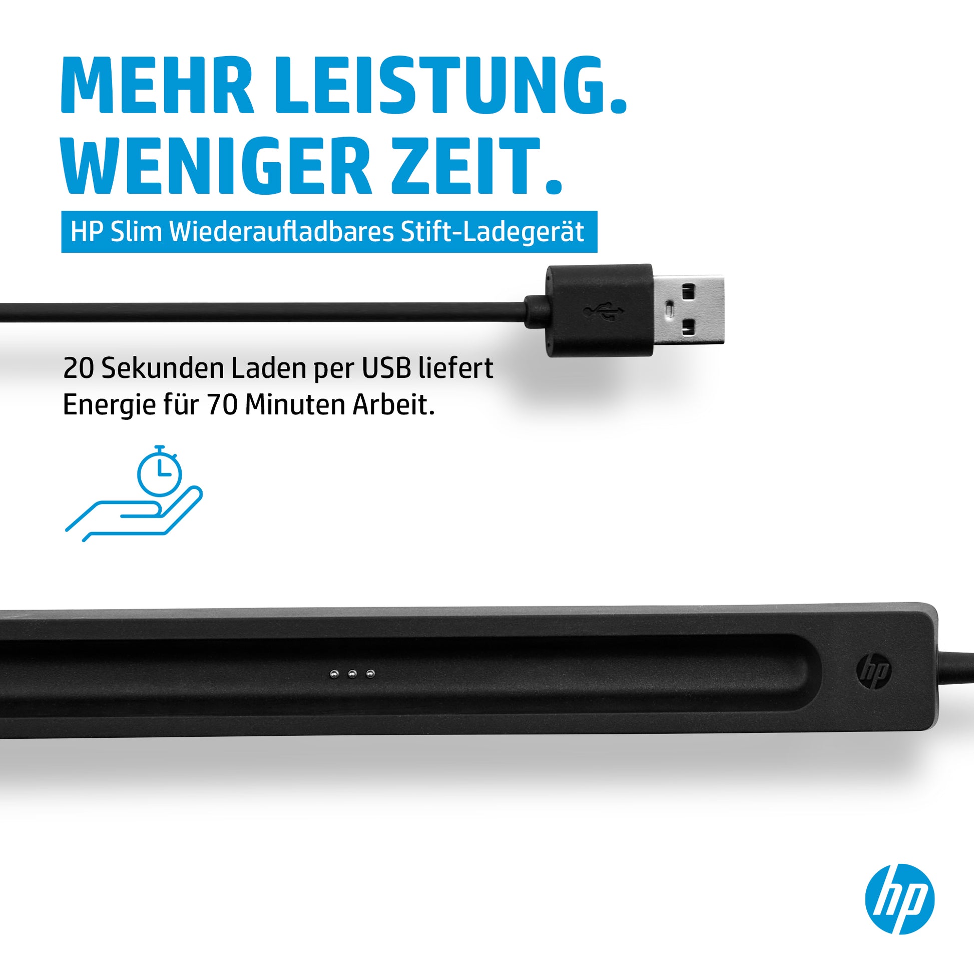 HP Eingabestift für HP Slim Pen – Wiederaufladbar – Schwarz