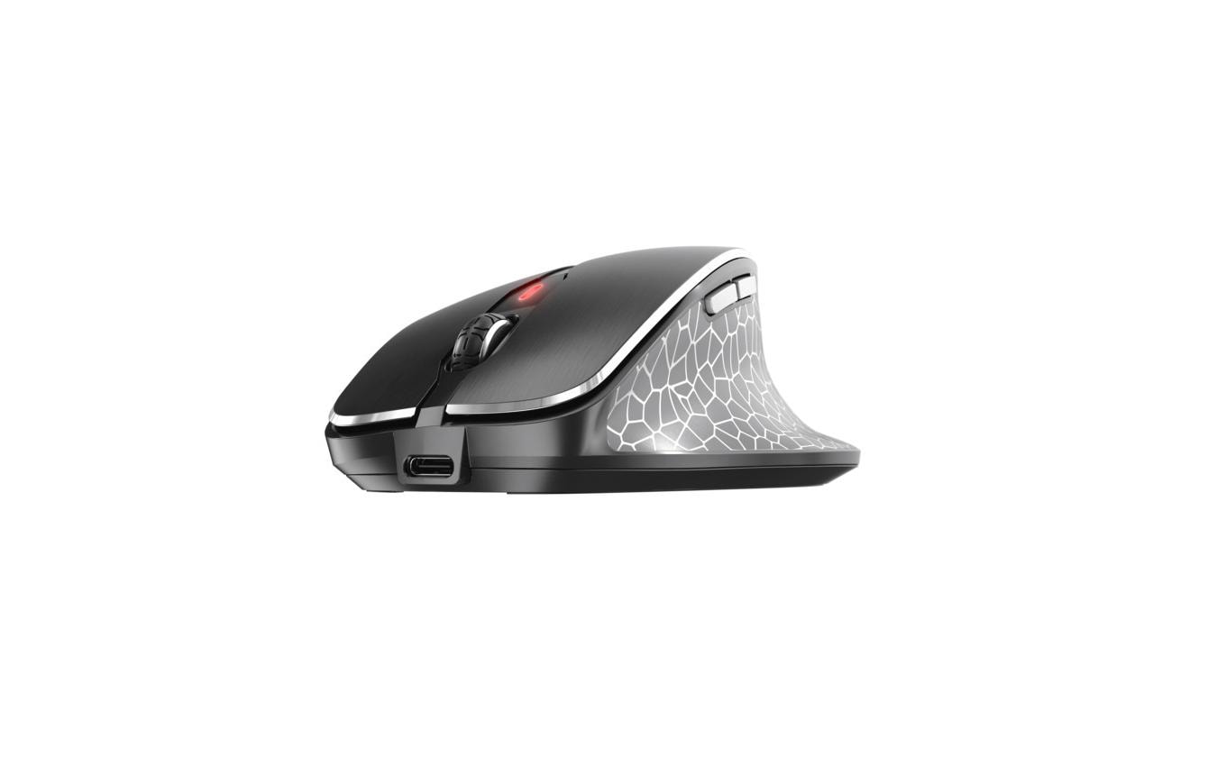 CHERRY MW 8C ERGO Ergonomische Maus – kabellos, 6 Tasten, für Rechtshänder, wiederaufladbar, schwarz/grau