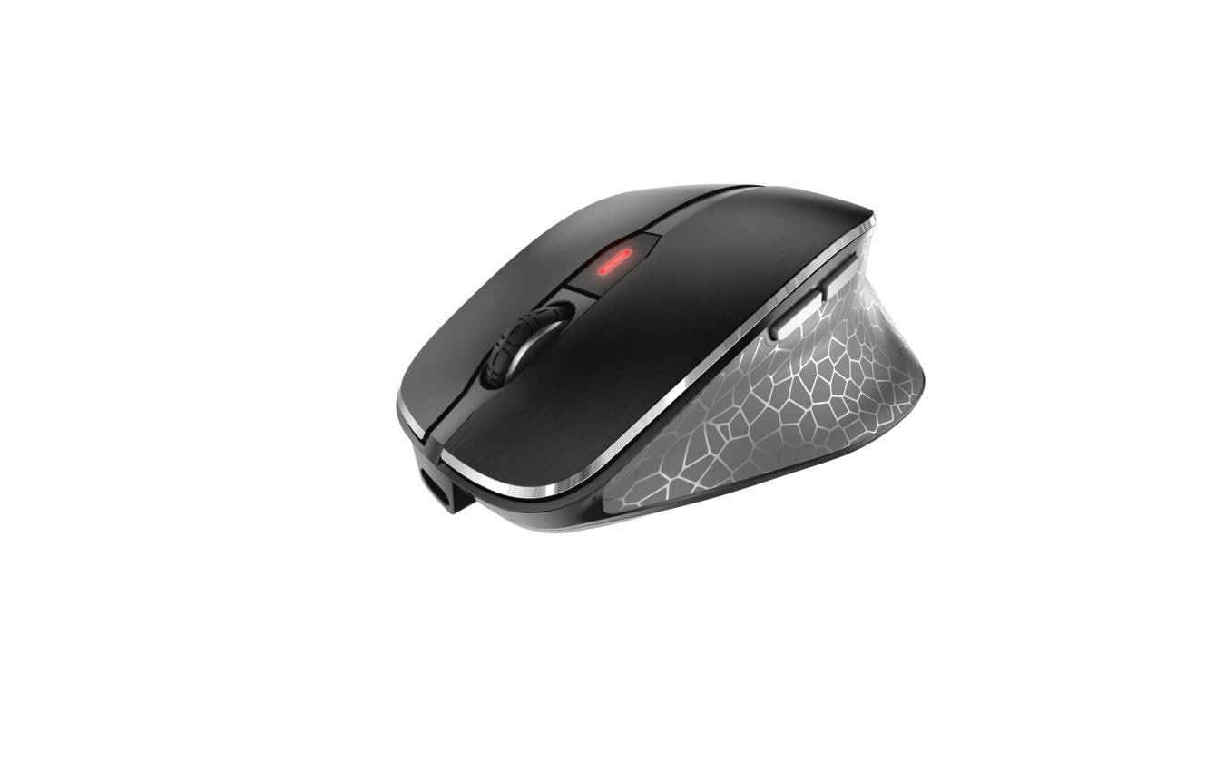 CHERRY MW 8C ERGO Ergonomische Maus – kabellos, 6 Tasten, für Rechtshänder, wiederaufladbar, schwarz/grau