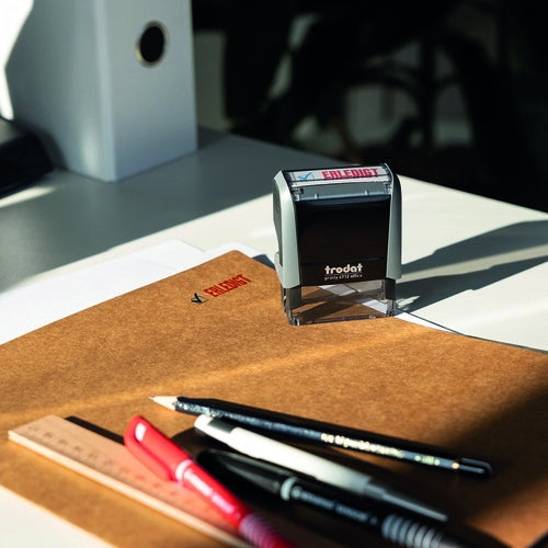Trodat Printy 4912 – Selbstfärbender Wortstempel, Text E-Mail – Abdruck 17 × 46 mm – blau/rot