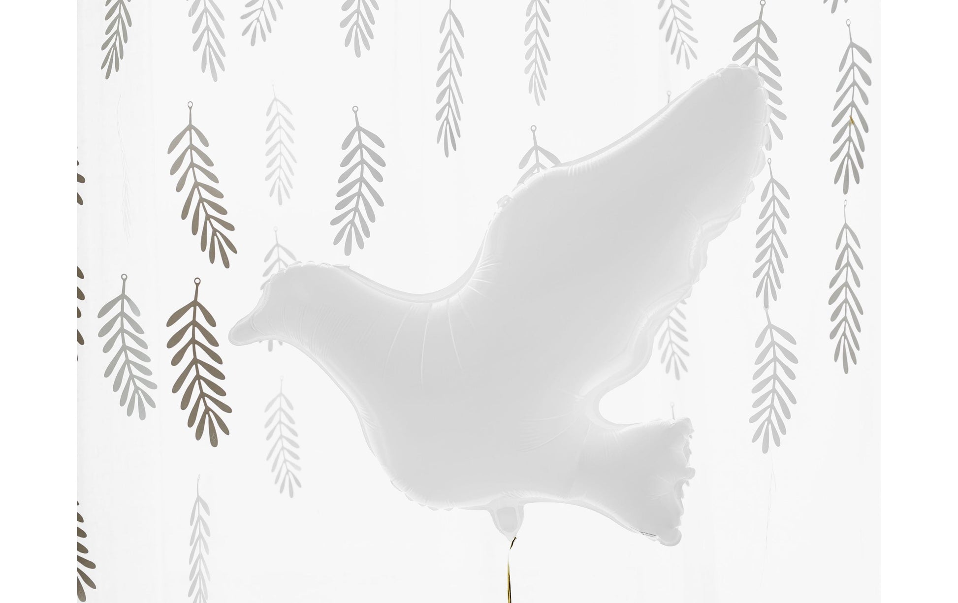 PartyDeco Folienballon Taube – Weiss – 77 × 66 cm – 1 Stk