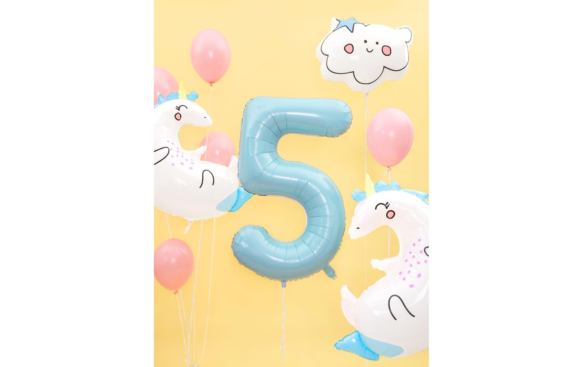 PartyDeco Folienballon Einhorn – Blau – 70 × 75 cm – Folie – 1 Stk – mit Helium befüllbar