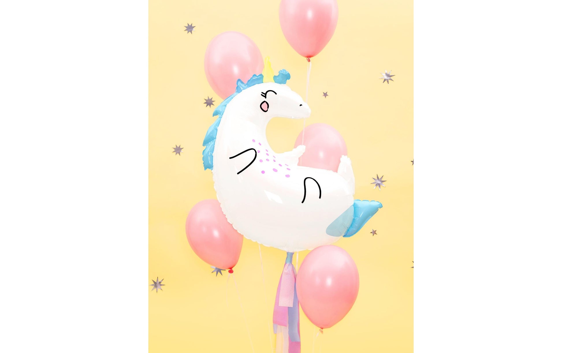 PartyDeco Folienballon Einhorn – Blau – 70 × 75 cm – Folie – 1 Stk – mit Helium befüllbar
