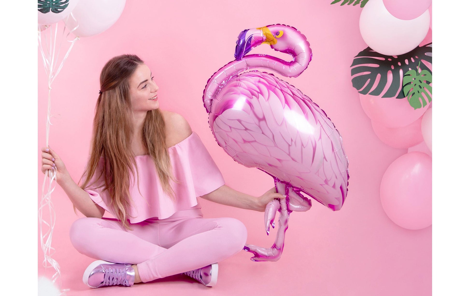 PartyDeco Folienballon Flamingo – Pink – 70 × 95 cm – 1 Stk