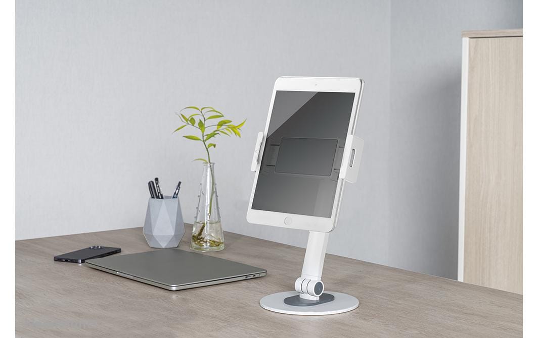 Neomounts Tablet-Ständer – für 4,7–12,9″, drehbar, höhenverstellbar – Weiss
