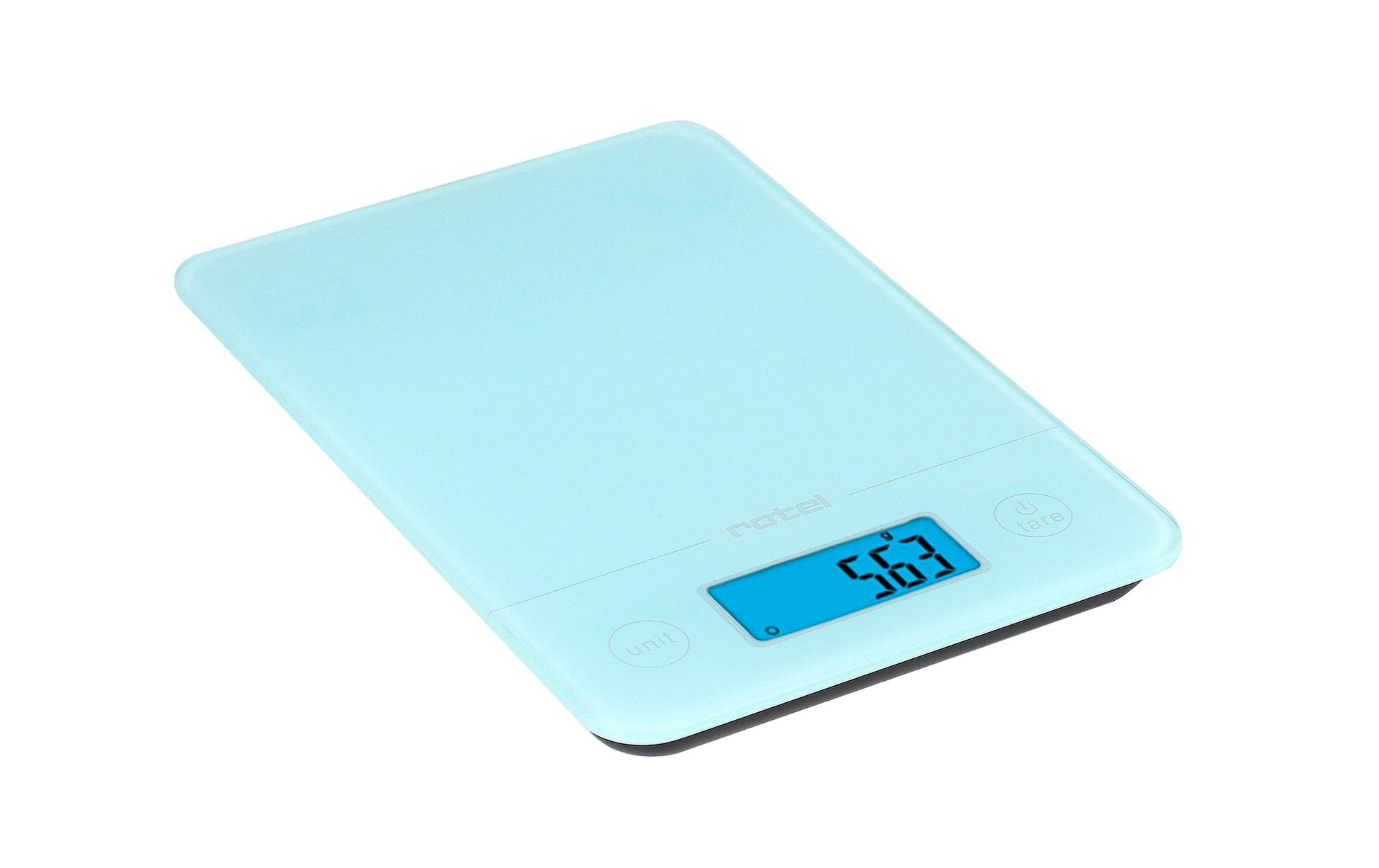 Rotel Küchenwaage – U4902CH – bis 5 kg, 1 g Teilung, Glas, blau
