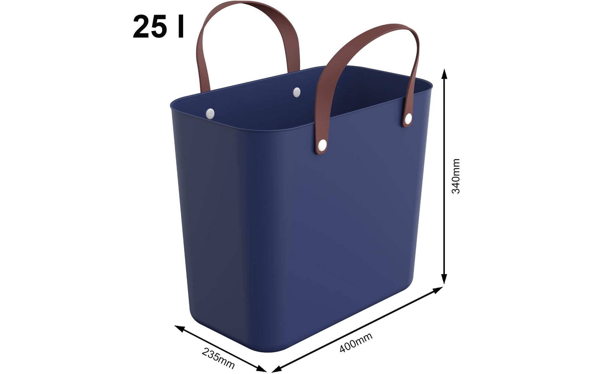 Rotho Einkaufstasche Multibag Style Albula – 25 l – 40 × 43 × 23,5 cm – Kunststoff – Dunkelblau Iris