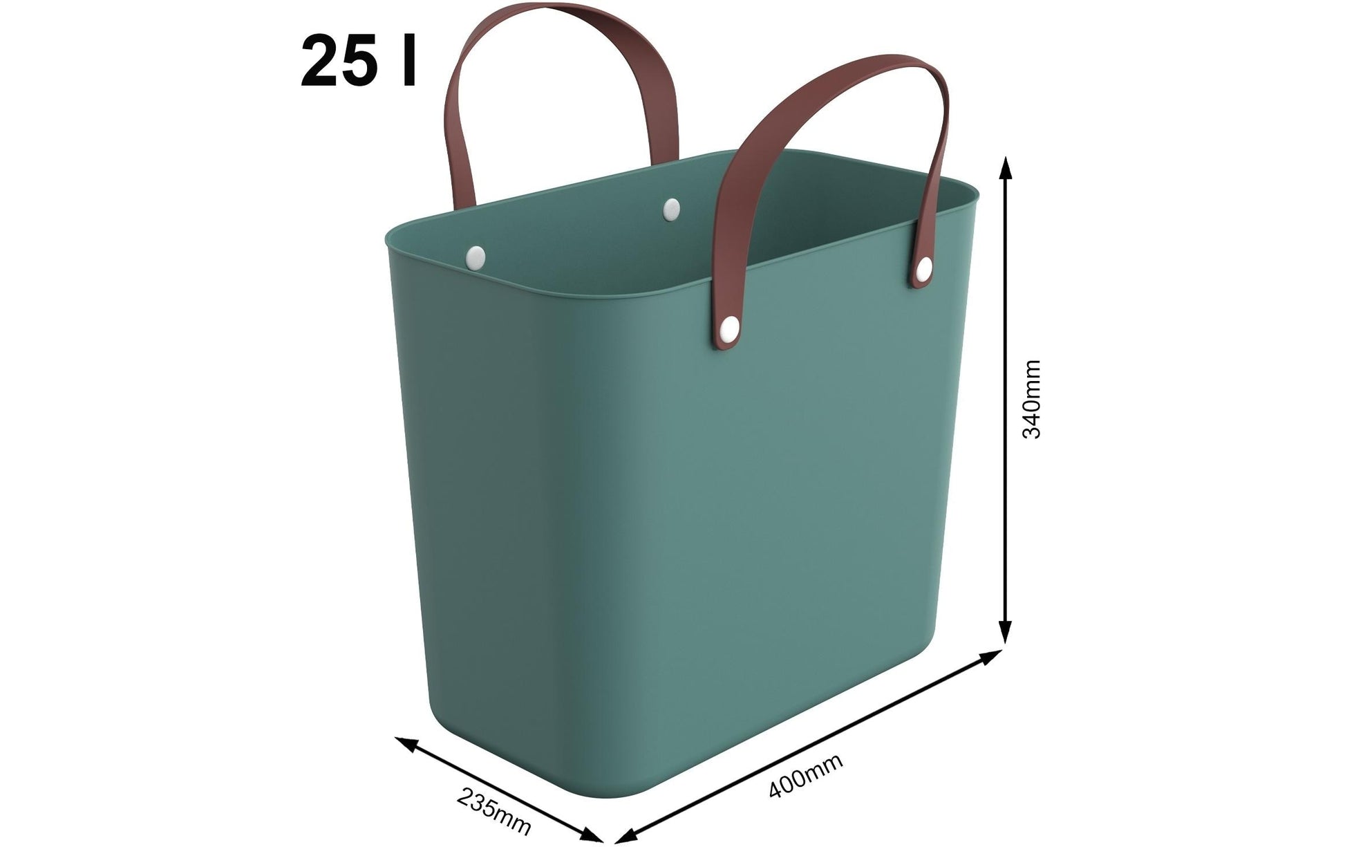 Rotho Einkaufstasche Multibag Style Albula – 25 l – 40 × 43 × 23,5 cm – Kunststoff – Mistelgrün