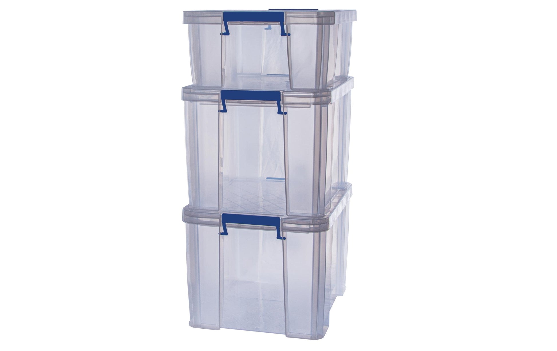 Fellowes Aufbewahrungsbox – Kunststoff, Transparent, 47,5 × 31,5 × 38 cm – 3er-Pack