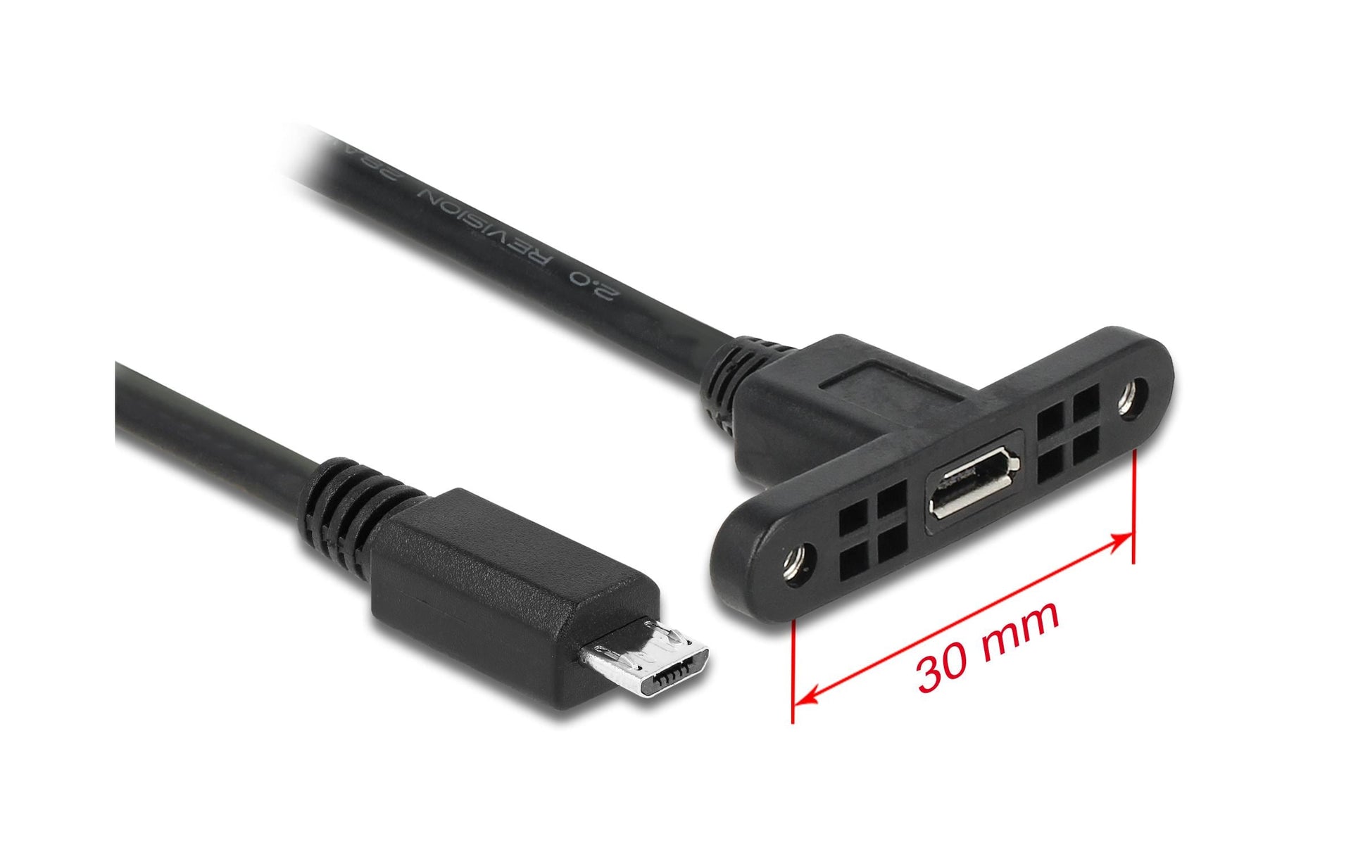 DeLOCK USB-Micro-B Verlängerungskabel (Stecker auf Buchse) – USB 2.0 (480 Mbit/s) – 1 m – Schwarz