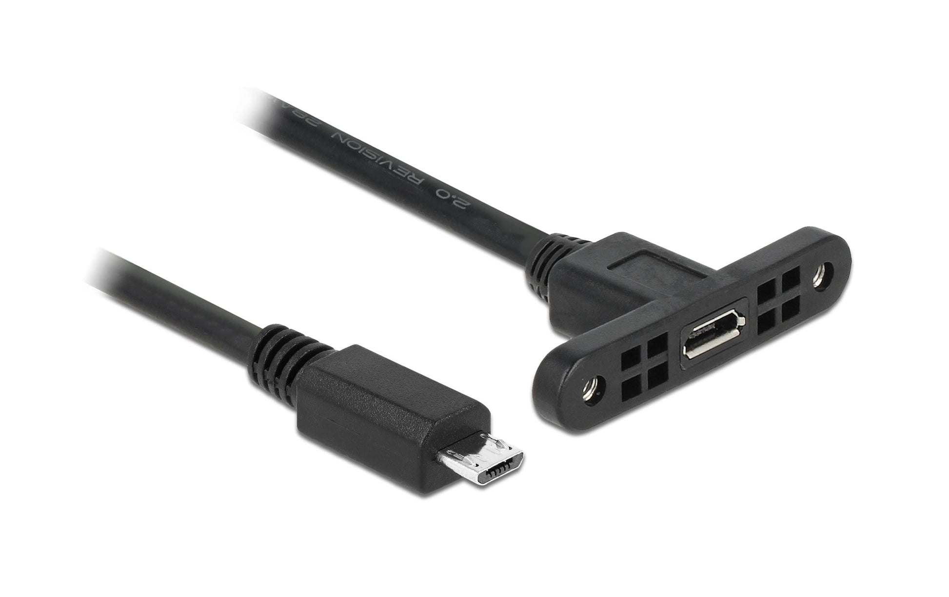 DeLOCK USB-Micro-B Verlängerungskabel (Stecker auf Buchse) – USB 2.0 (480 Mbit/s) – 1 m – Schwarz