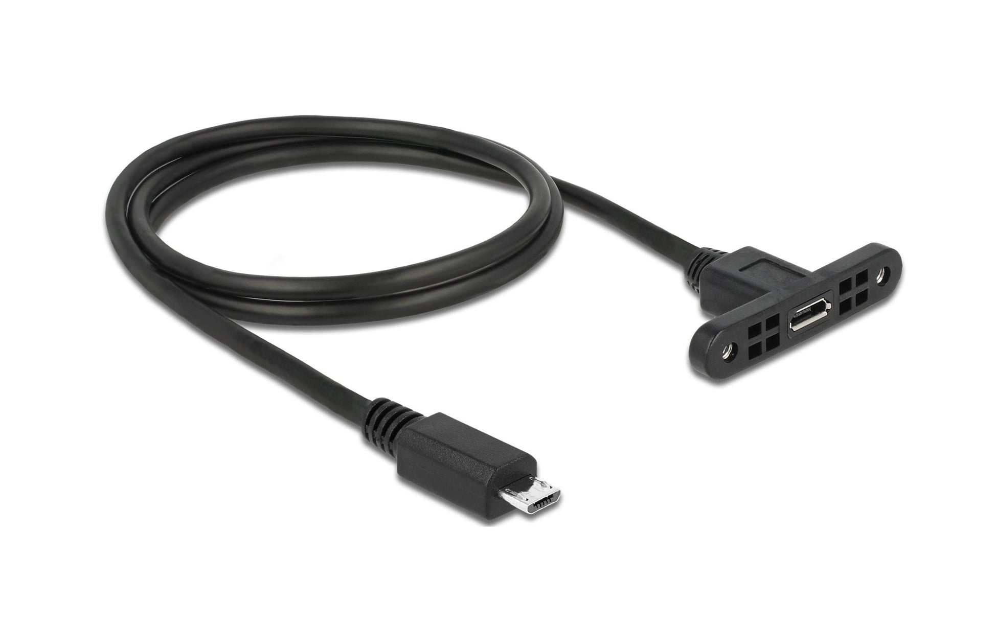 DeLOCK USB-Micro-B Verlängerungskabel (Stecker auf Buchse) – USB 2.0 (480 Mbit/s) – 1 m – Schwarz