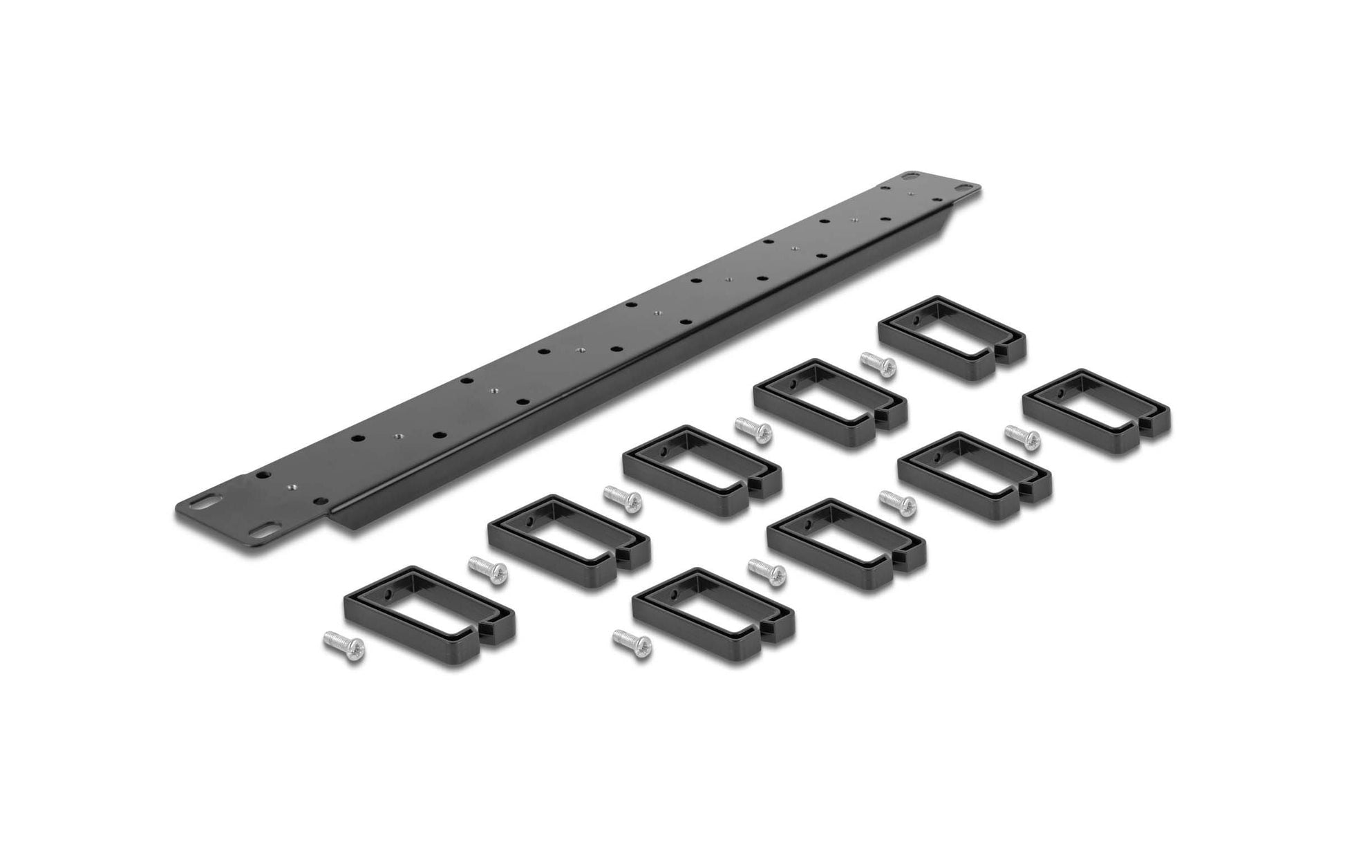 DeLOCK Kabelrinne – Metall – schwarz – für 19" Rack – 44 × 10 × 482 mm