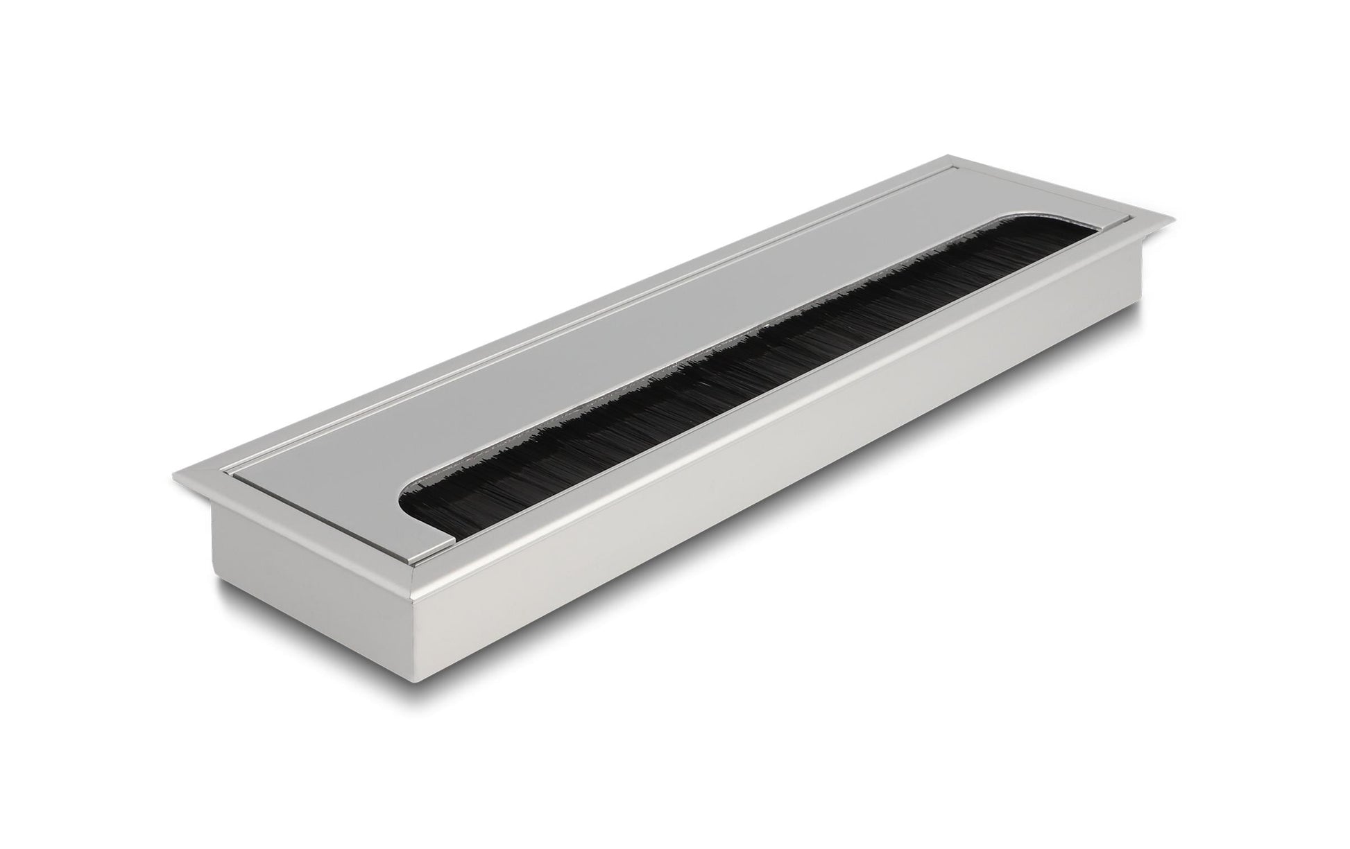 DeLOCK Kabeldurchführung (Einbaurahmen), 280×80×28 mm, Aluminium – Silber