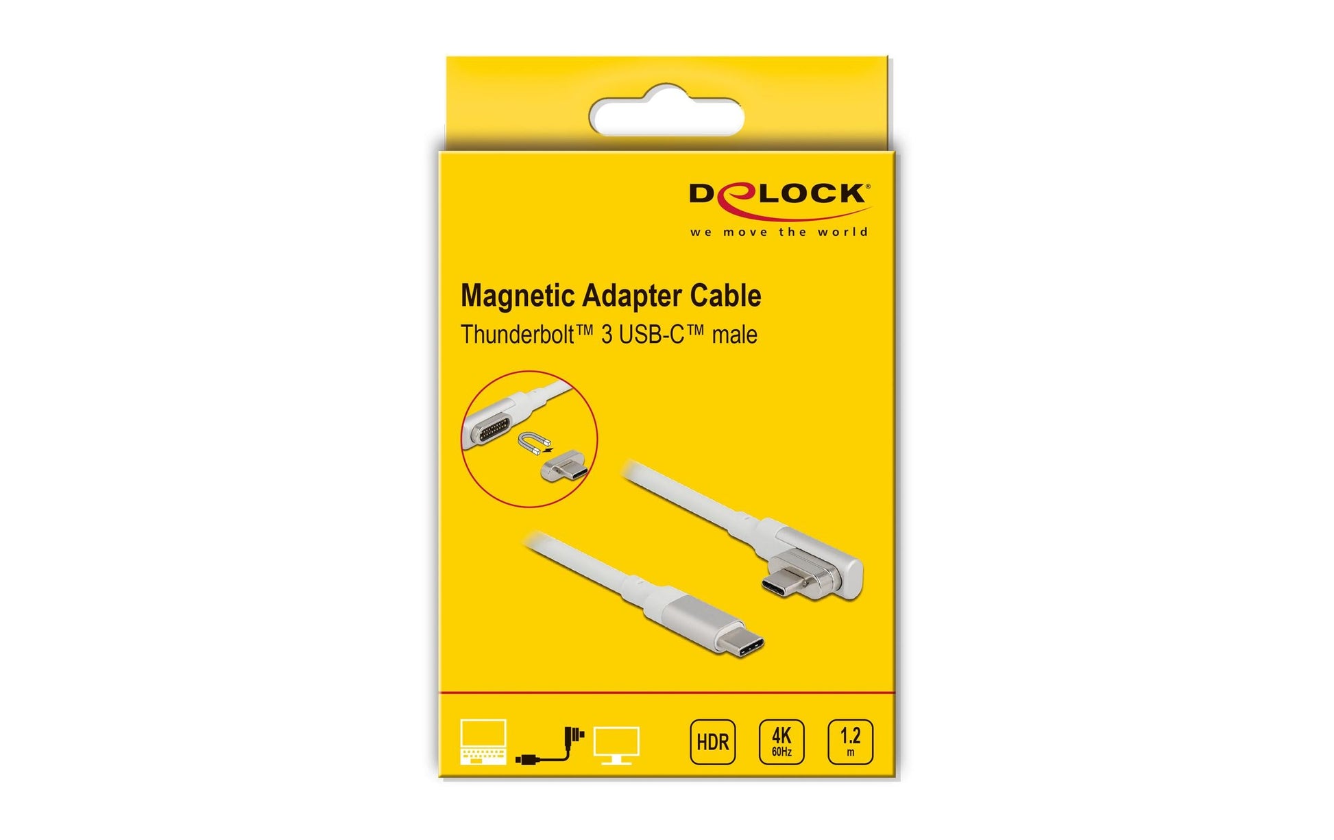 DeLOCK HDMI Typ A auf USB-C Kabel – USB 3.2 Gen 2 – 1,2 m – 4K/60 – Abgewinkelt, Thunderbolt 3 kompatibel