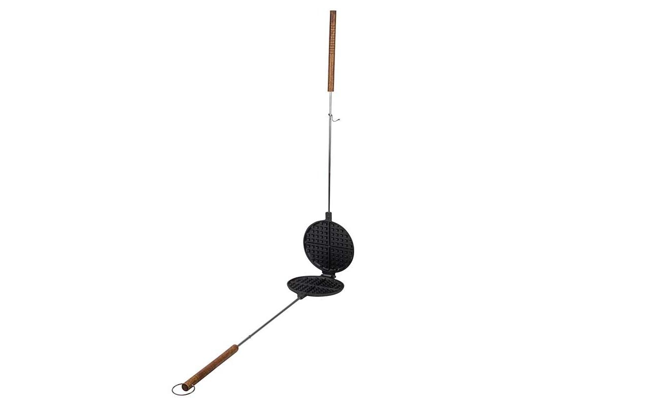 Esschert Design Waffeleisen – 2 Waffeln, rechteckig, Gusseisen, 17,5 × 5,3 × 5,2 cm – schwarz