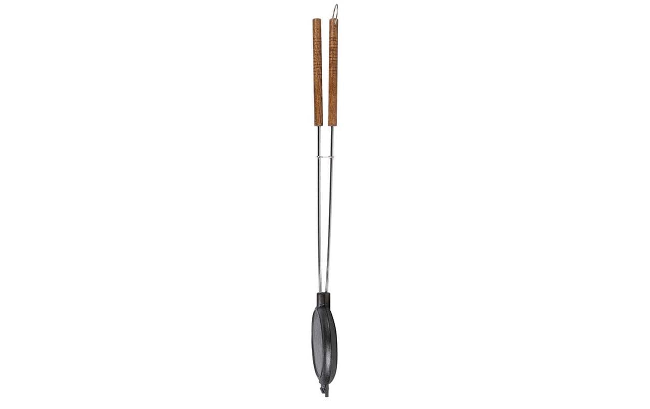 Esschert Design Waffeleisen – 2 Waffeln, rechteckig, Gusseisen, 17,5 × 5,3 × 5,2 cm – schwarz