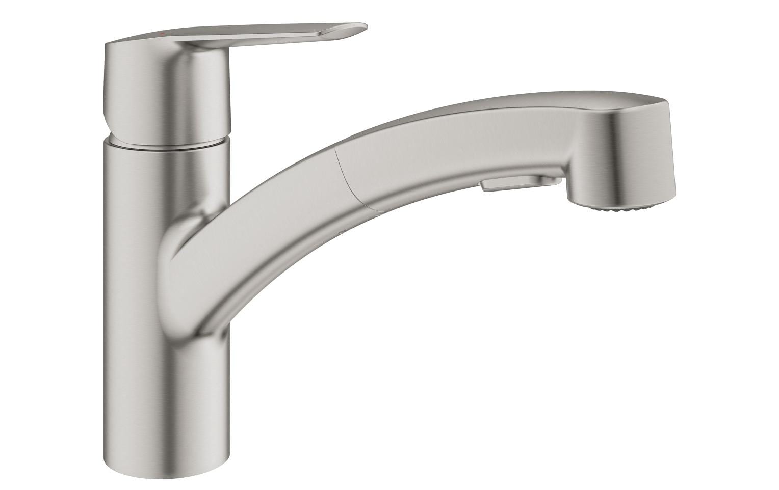 GROHE Start – Einhebelmischer, ausziehbare Brause, 2 Strahlarten, Messing, Supersteel