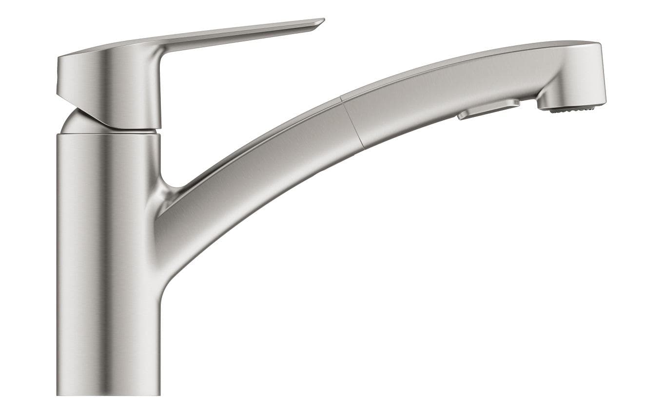 GROHE Start – Einhebelmischer, ausziehbare Brause, 2 Strahlarten, Messing, Supersteel