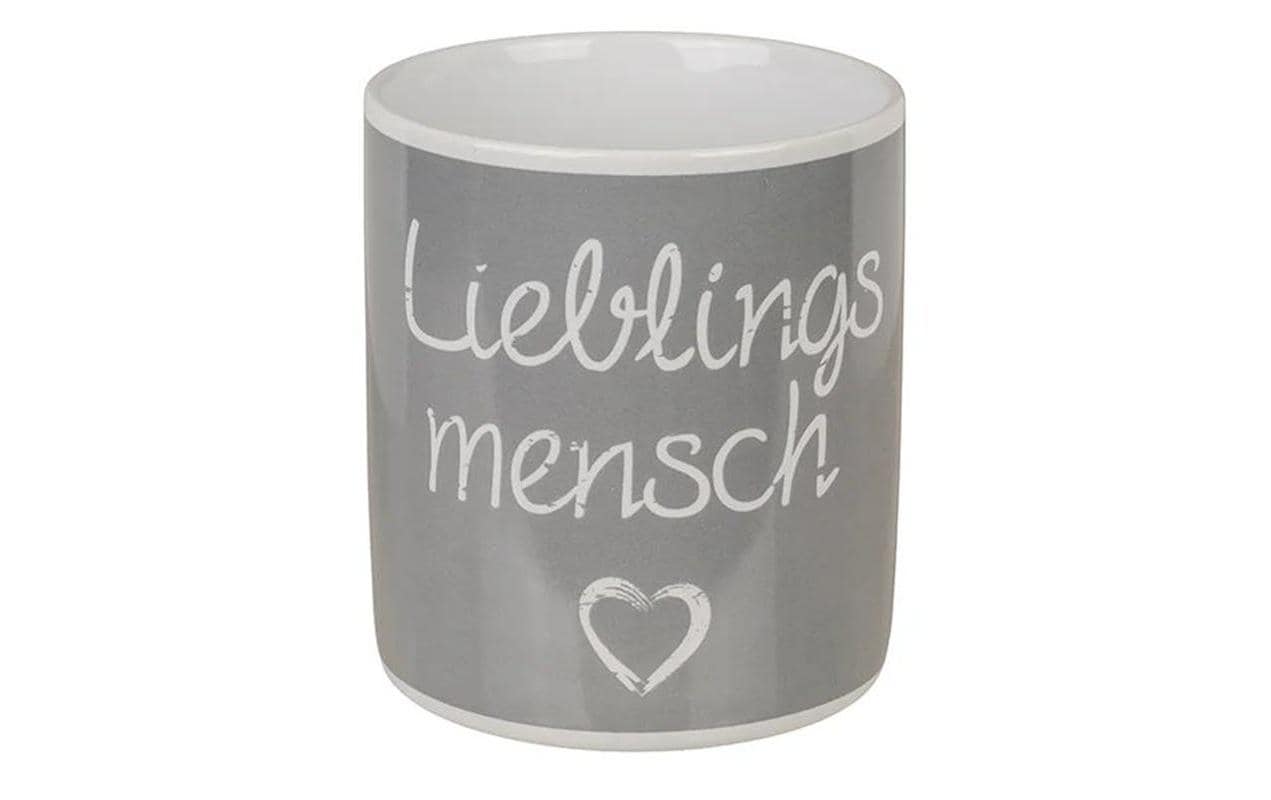 G. Wurm Lieblingsmensch Tasse – 330 ml, 12,0 × 9,0 × 11,0 cm, Keramik, Grau